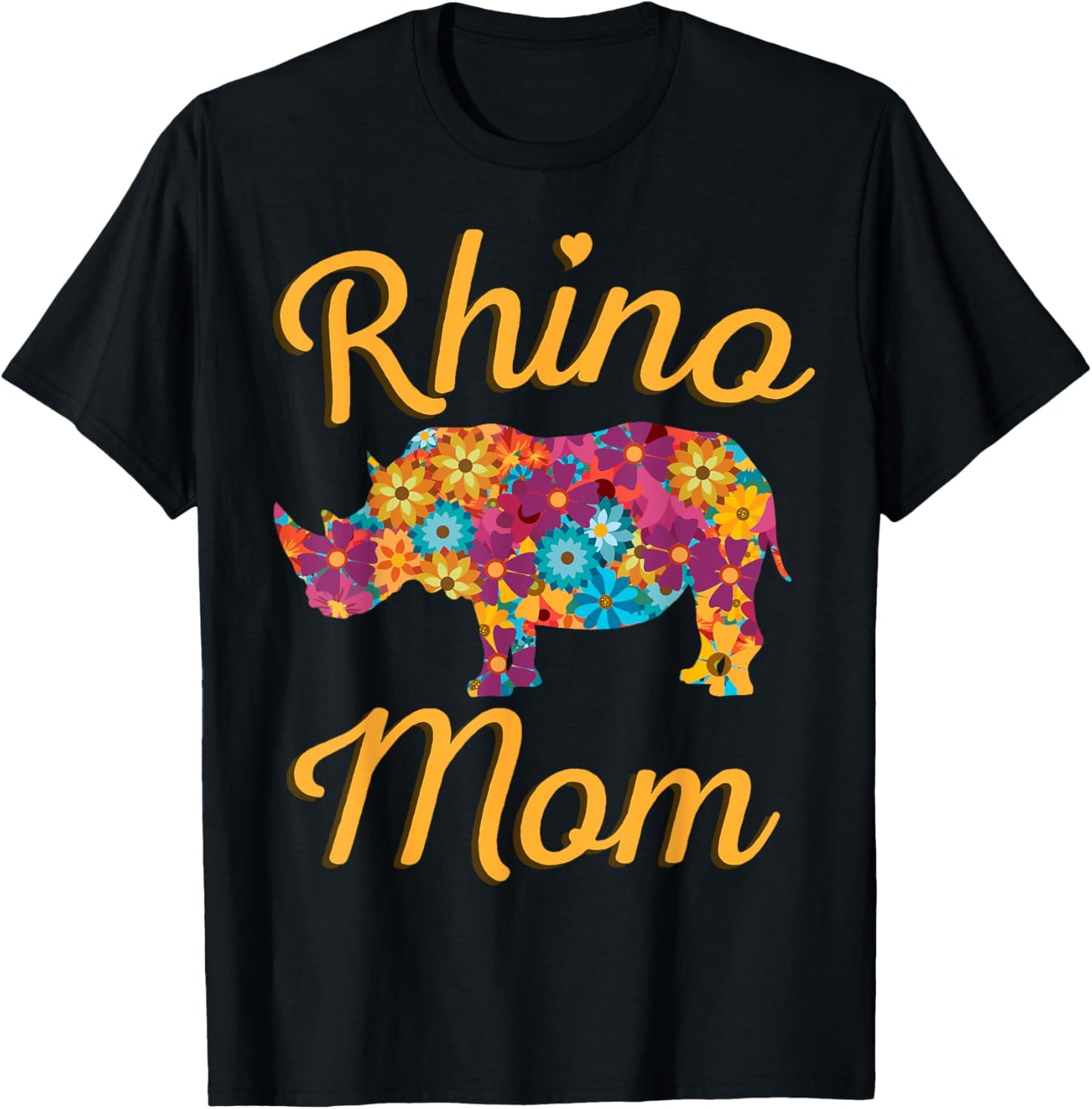 Rhino Mom Rhinoceros African Animal Safari Mother's Day T-Shirt - T-Shirt | Black