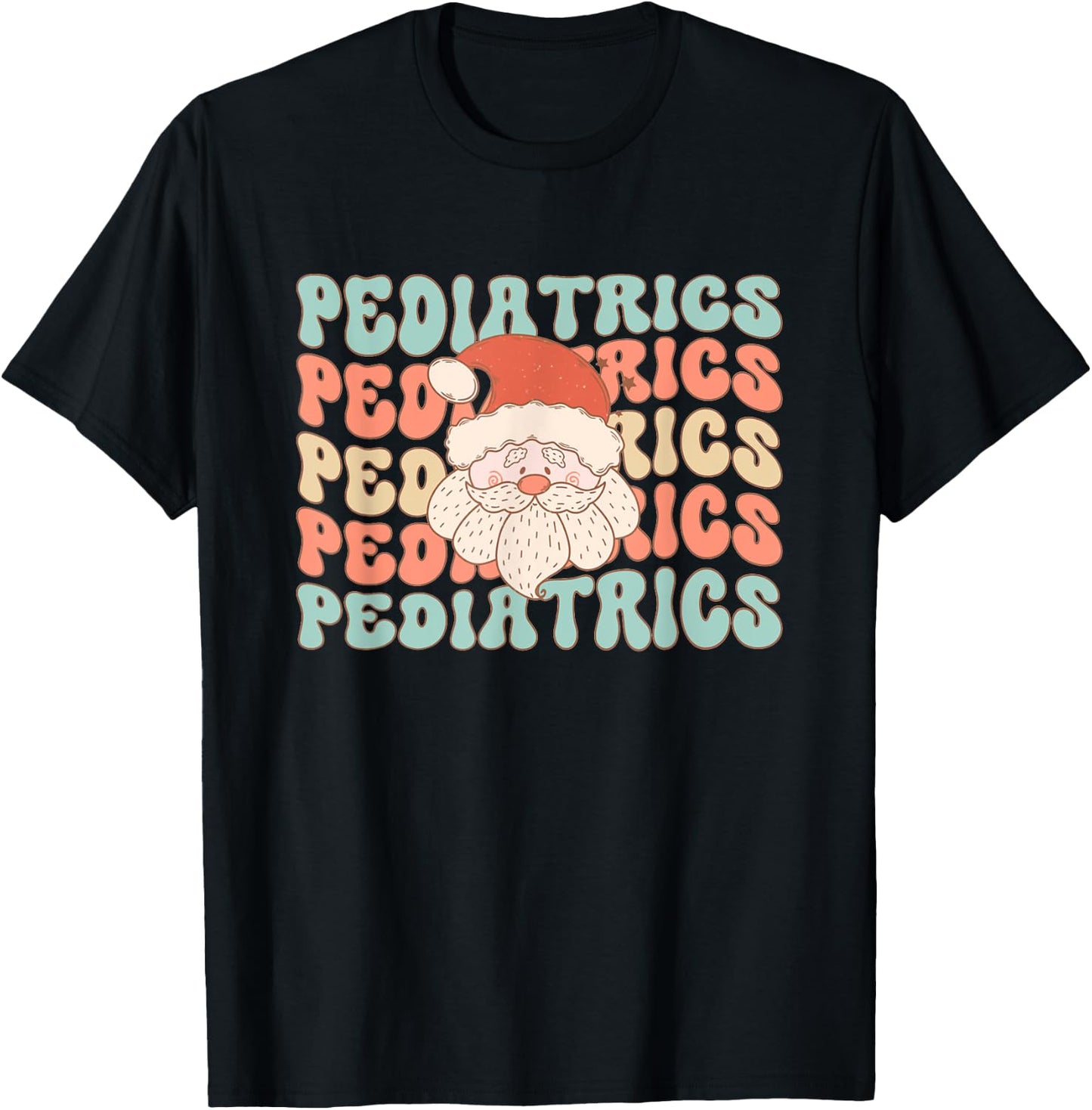 Retro Vintage Pediatric Christmas Santa Pediatric Emergency T-Shirt - T-Shirt | Black