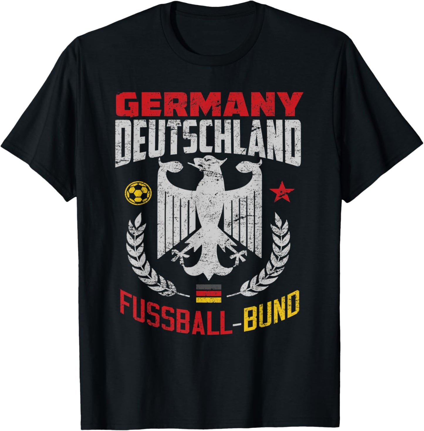 German Football Flag for Germany Germans Soccer Fans T-Shirt - T-Shirt | Black