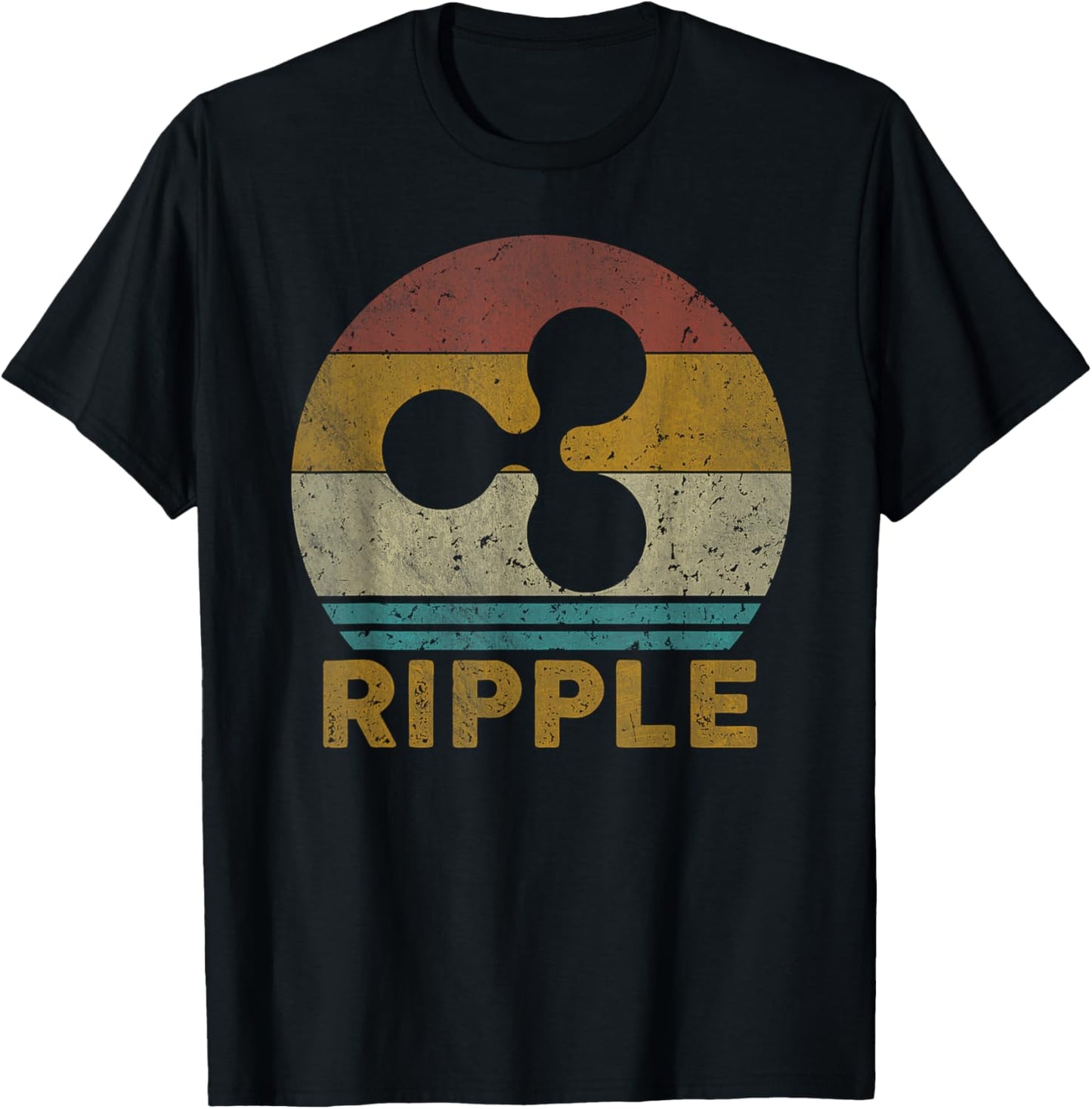 Vintage Ripple (XRP) Crypto Ripple T-Shirt - T-Shirt | Black