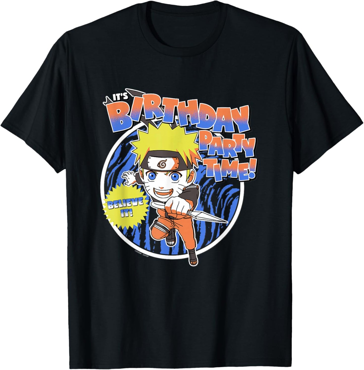 Naruto Shippuden Birthday Party Anime T-Shirt - T-Shirt | Black
