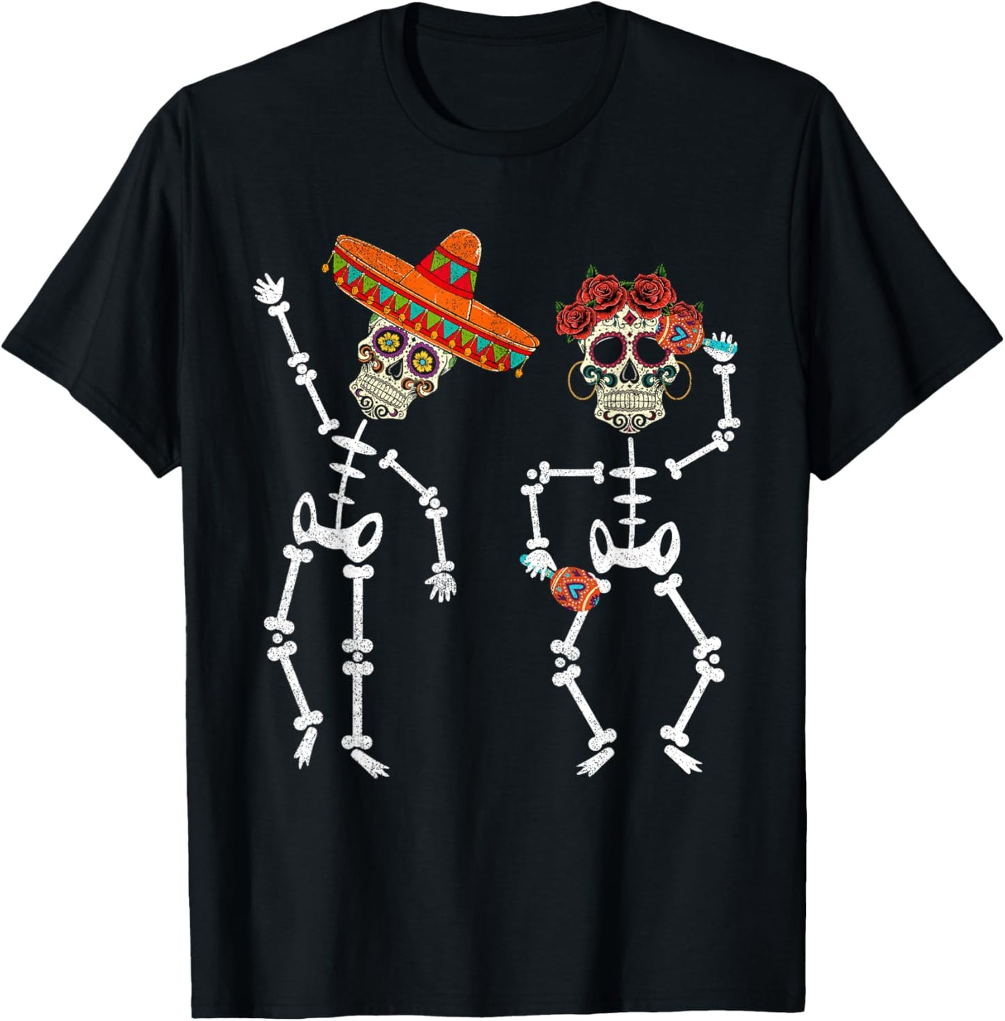 Dancing Skull Apparel, Dead Day Men Women Dia De Los Muertos T-Shirt - T-Shirt | Black