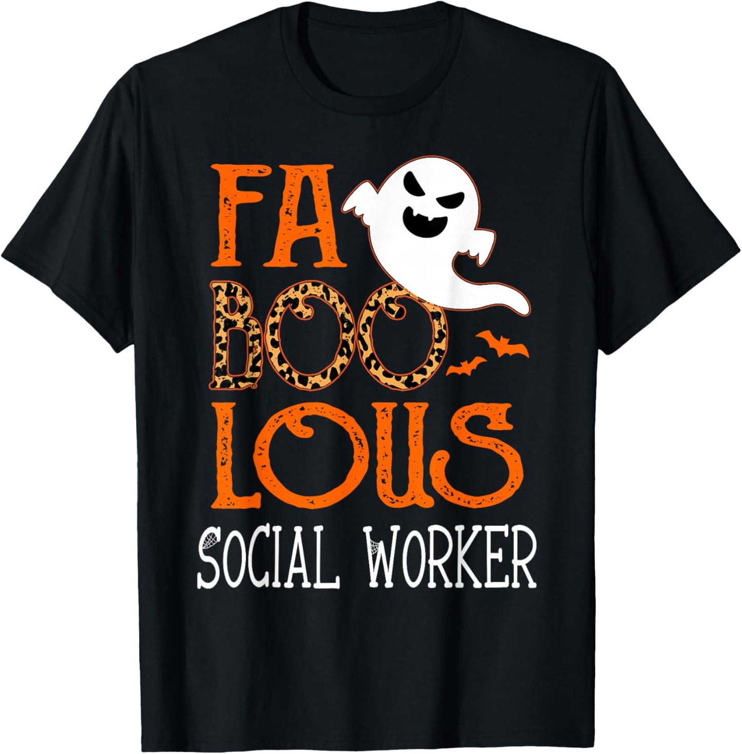 faboolous Social Worker on Halloween Party Funny Ghost T-Shirt - T-Shirt | Black