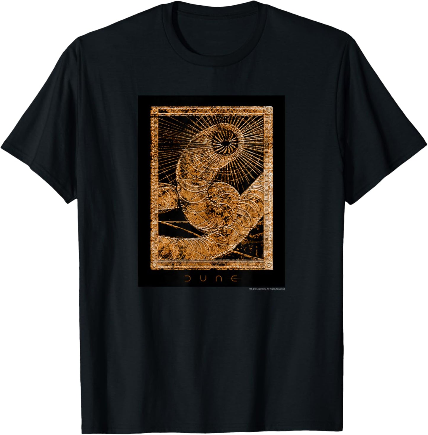 Dune - Golden Sandworm T-Shirt - T-Shirt | Black