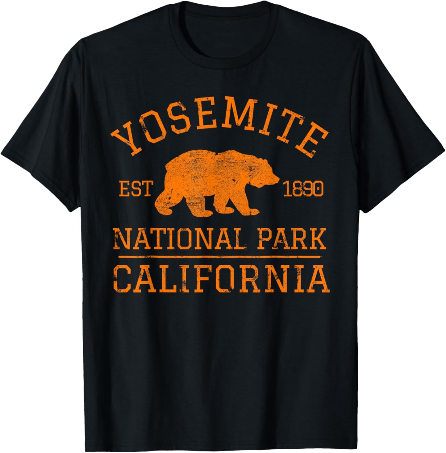 Yosemite National Park California Bear Hiking Outdoors T-Shirt - T-Shirt | Black