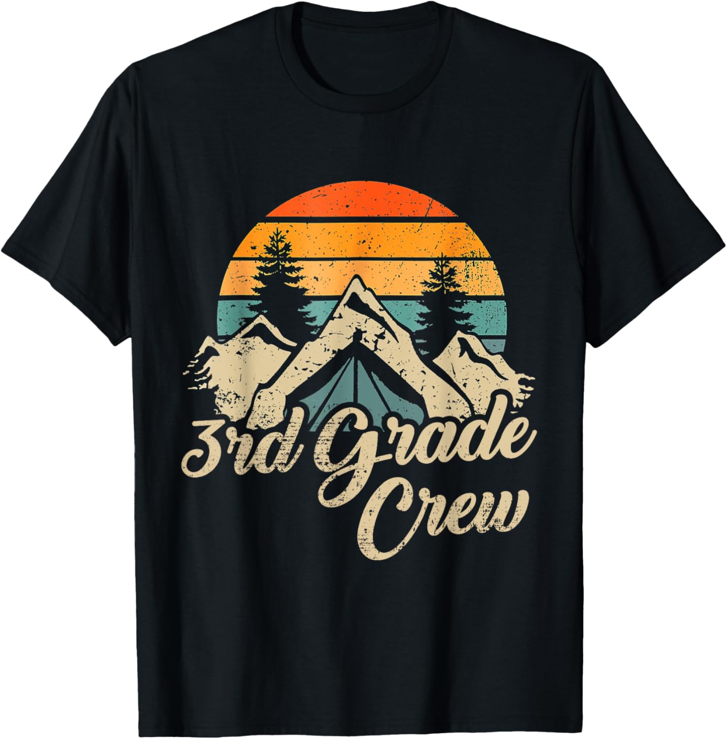 3rd Grade Crew back to school after camping trip love camp T-Shirt - T-Shirt | Black