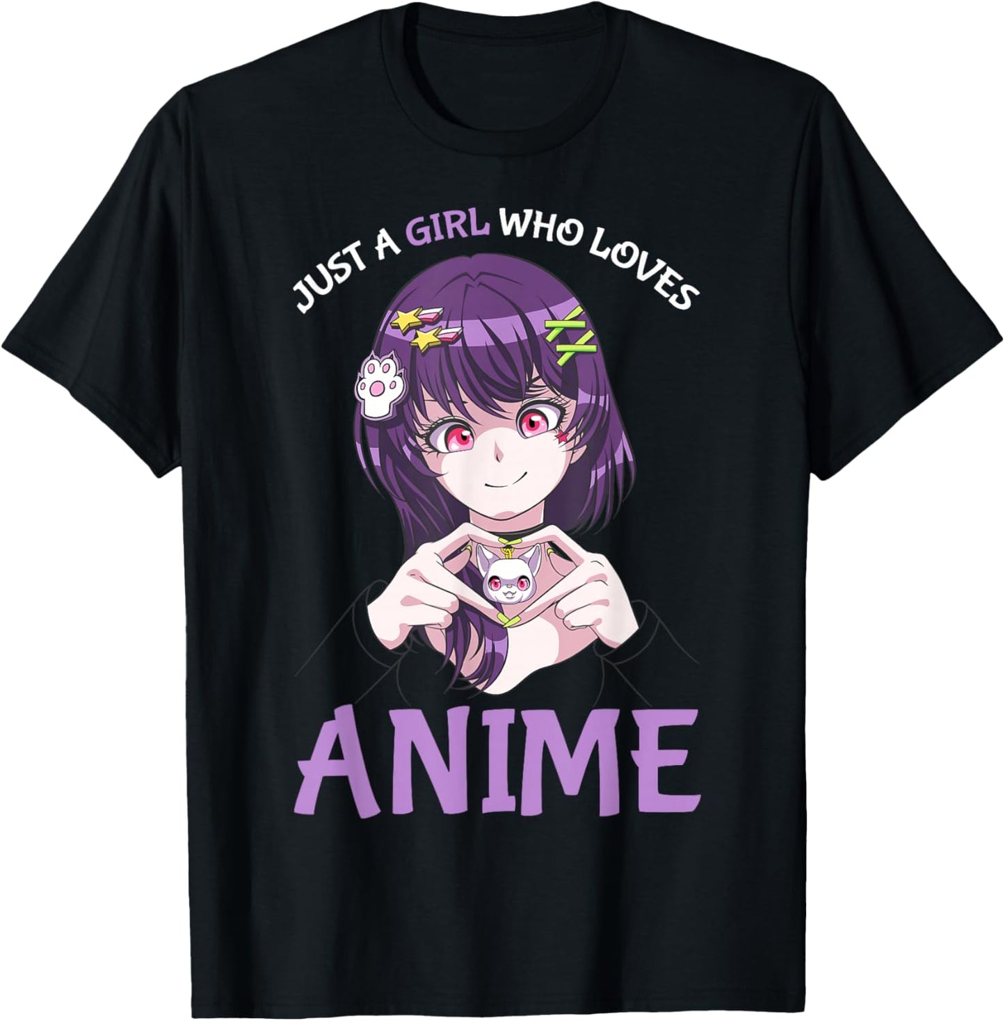 Just A Girl Who Loves Anime Teenage Girls Merch Stuff T-Shirt - T-Shirt | Black