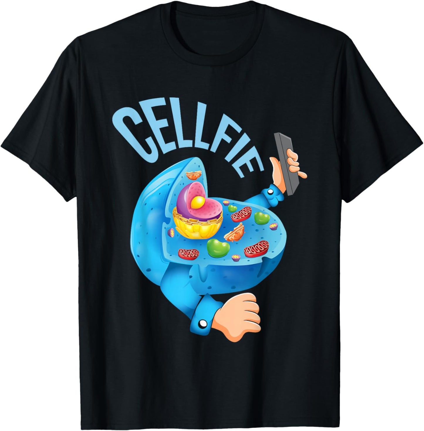 Cellfie - Funny Biologist Biology Student Cell Science T-Shirt - T-Shirt | Black