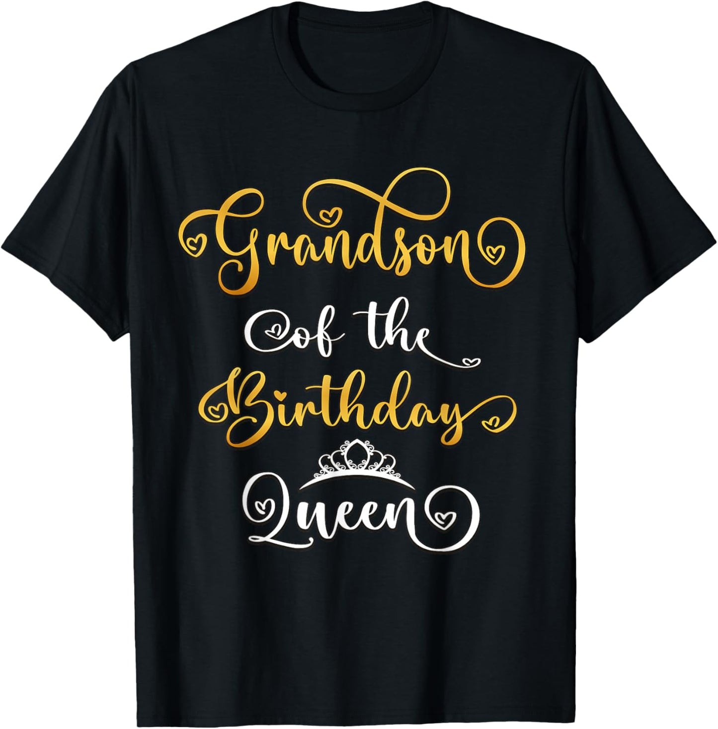 Grandson Of The Birthday Queen Bday Party T-Shirt - T-Shirt | Black