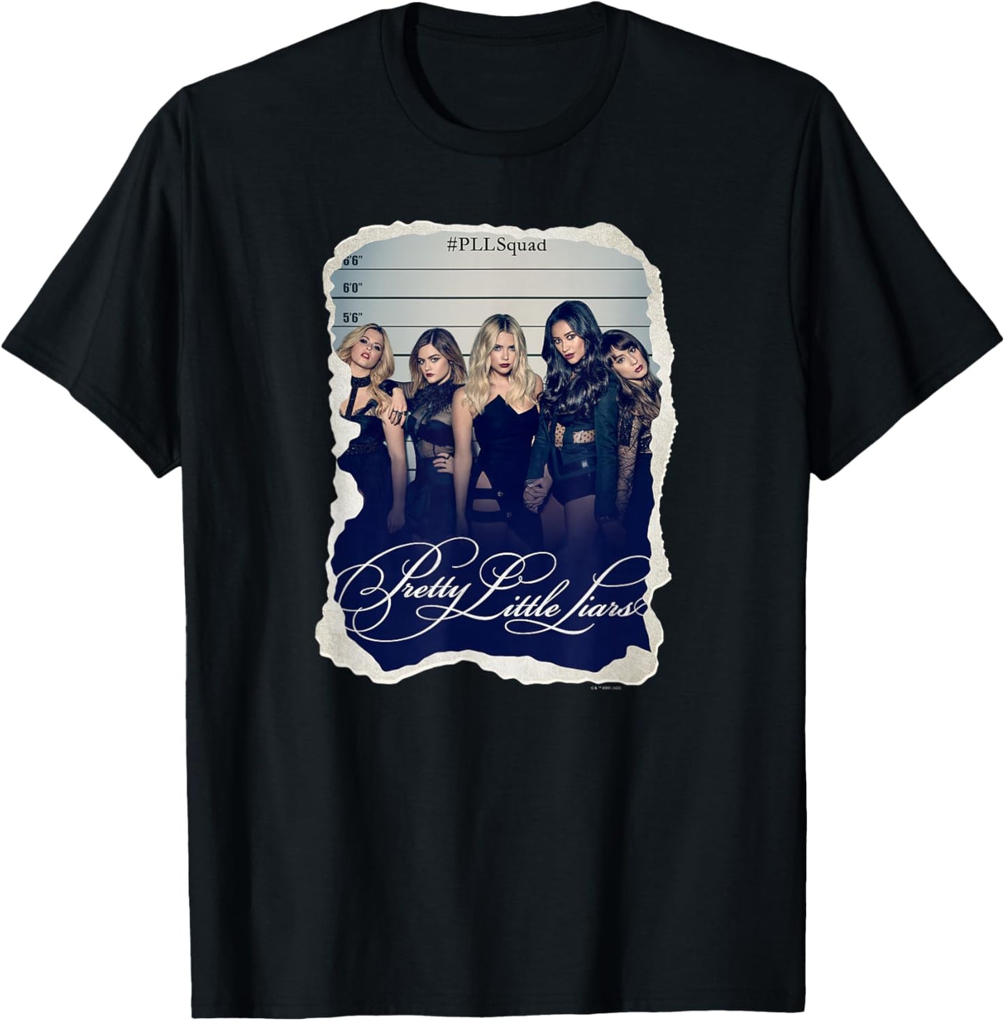 Pretty Little Liars Group Mugshot Torn Photo T-Shirt - T-Shirt | Black