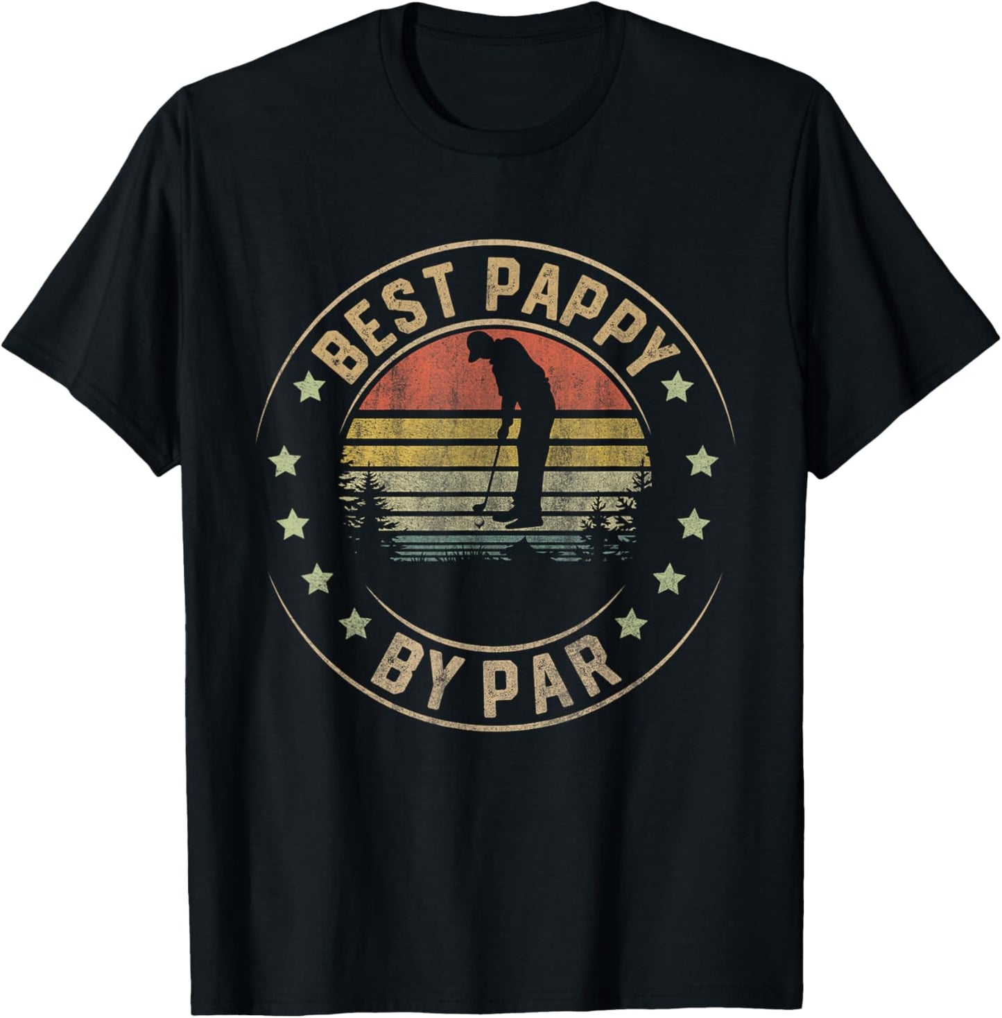 Best Pappy By Par Golf Lover Gifts Fathers Day Golfer T-Shirt - T-Shirt | Black