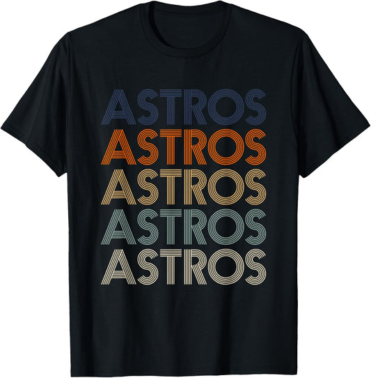 Vintage Astros Name Throwback 70s 80s Retro Gift Men Women T-Shirt - T-Shirt | Black