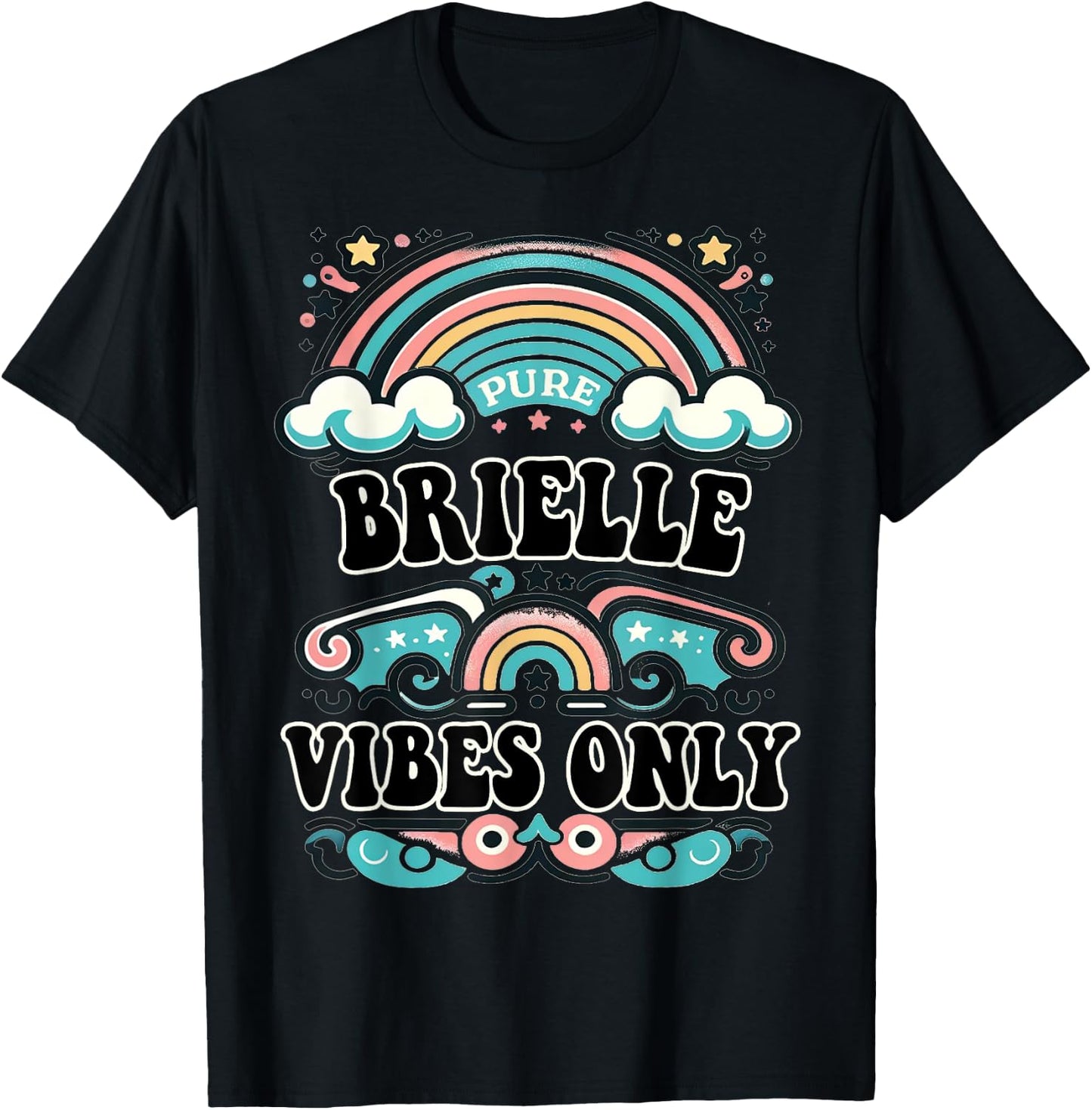 BRIELLE Vibes Only Cute Retro Girls BRIELLE Name T-Shirt - T-Shirt | Black