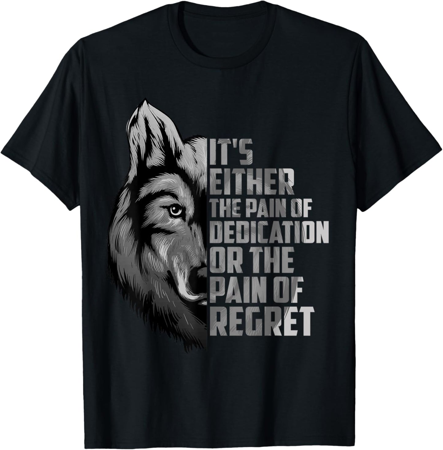 Wolf Art Success Motivational Quote Wolves T-Shirt - T-Shirt | Black