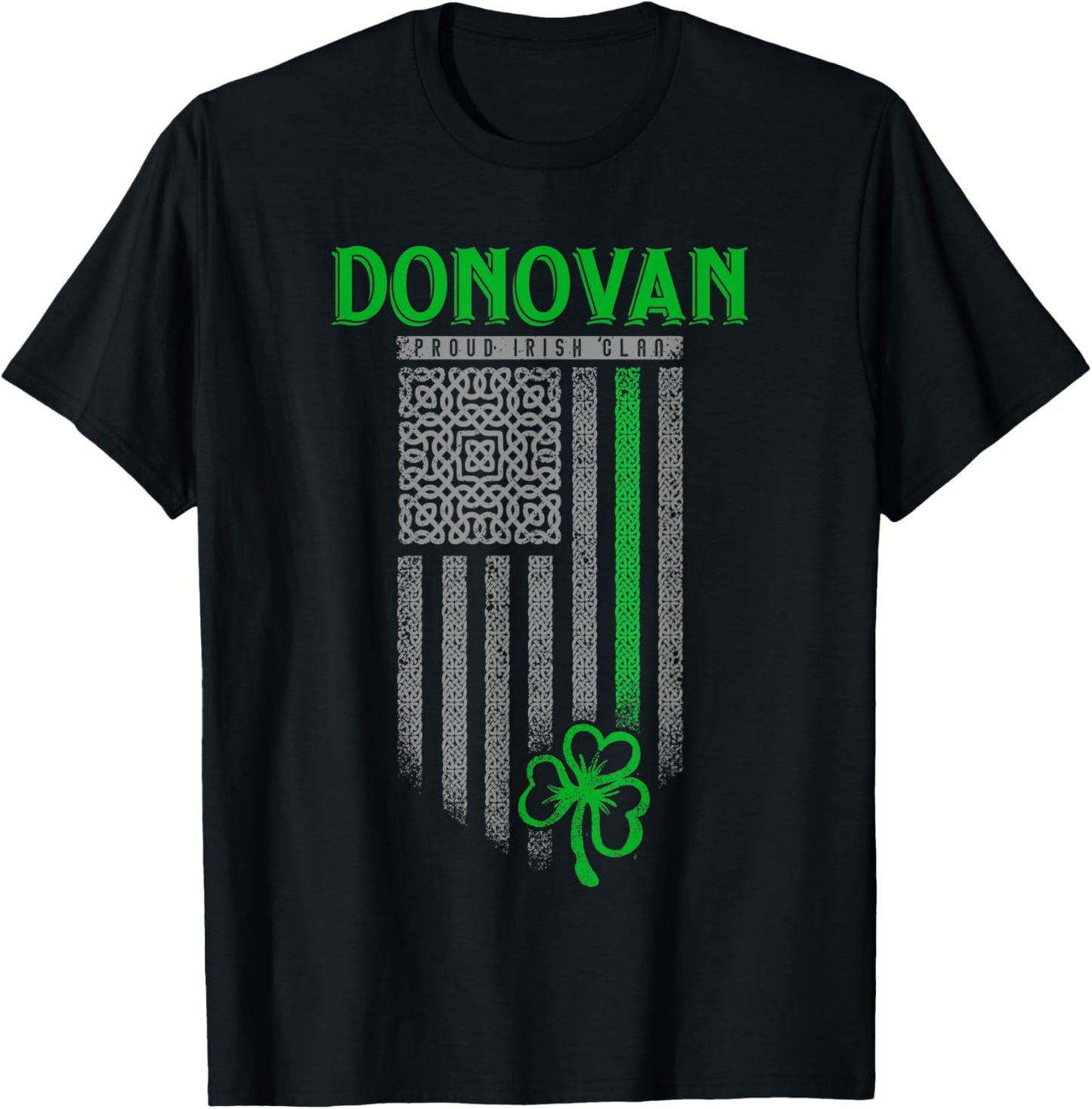 Donovan Irish Heritage Shamrock USA Flag - Donovan Family Kids Men T-Shirt - T-Shirt | Black