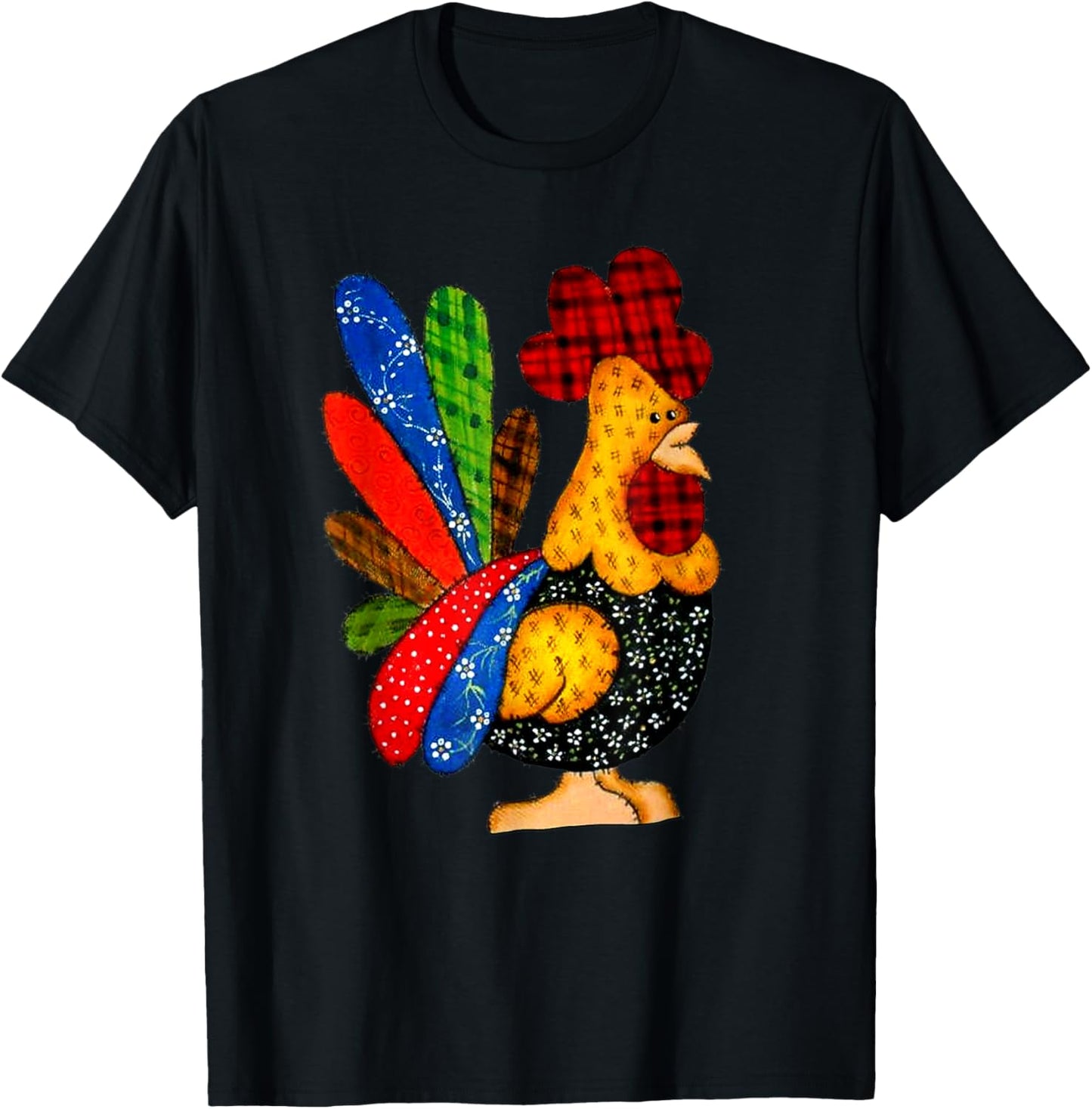 Quilting Chicken Funny Sewing Machine T-Shirt - T-Shirt | Black