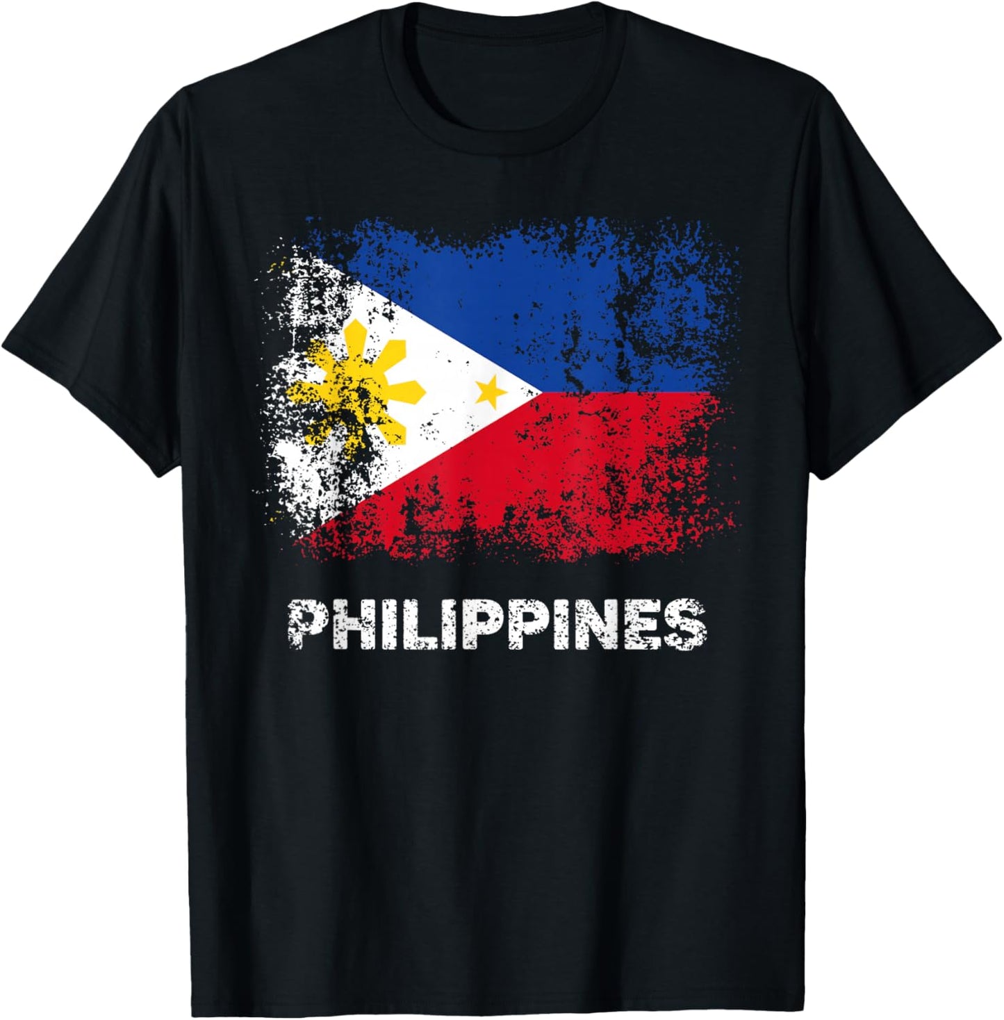Philippine Flag Shirt Filipino Patriotic Philippines Flag T-Shirt - T-Shirt | Black