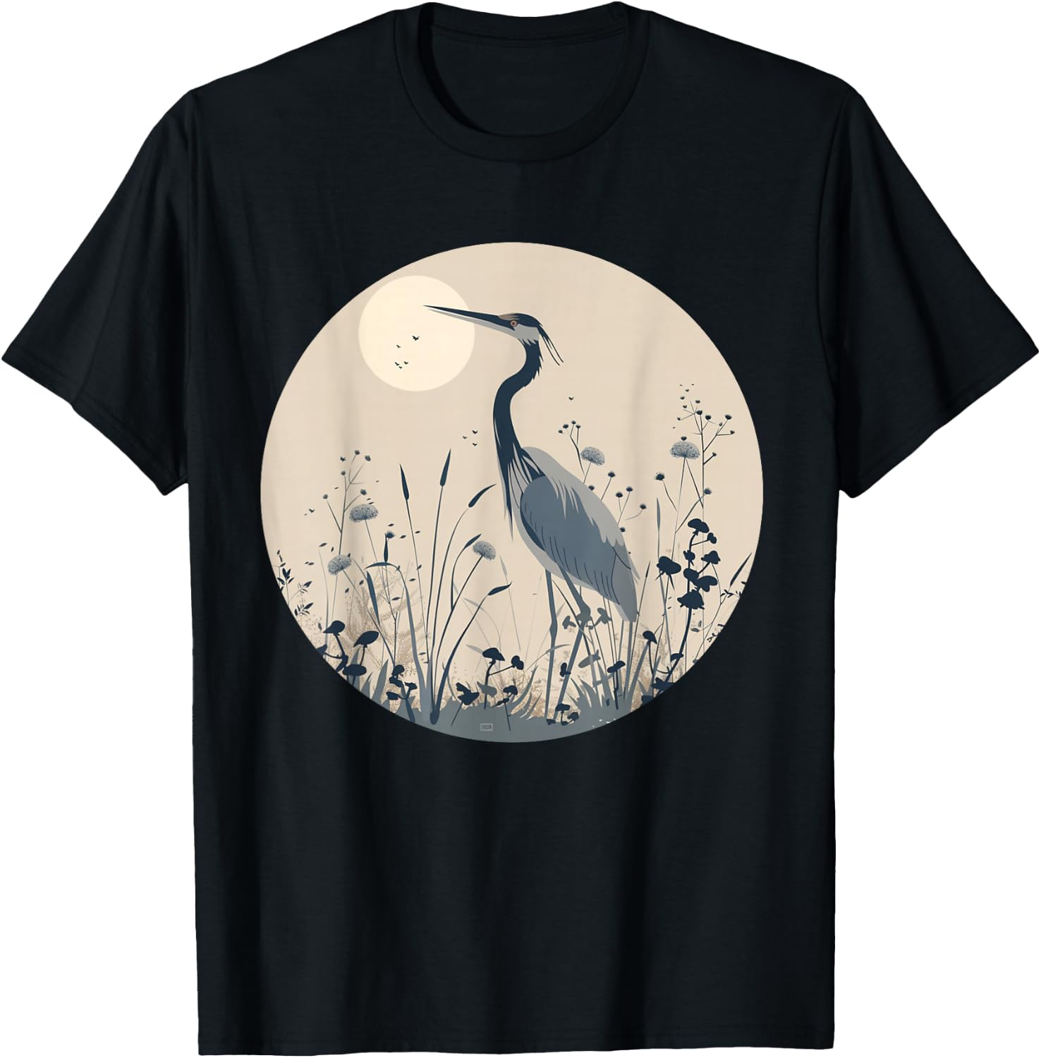 Nice Heron for Birds and Animals Lovers T-Shirt - T-Shirt | Black