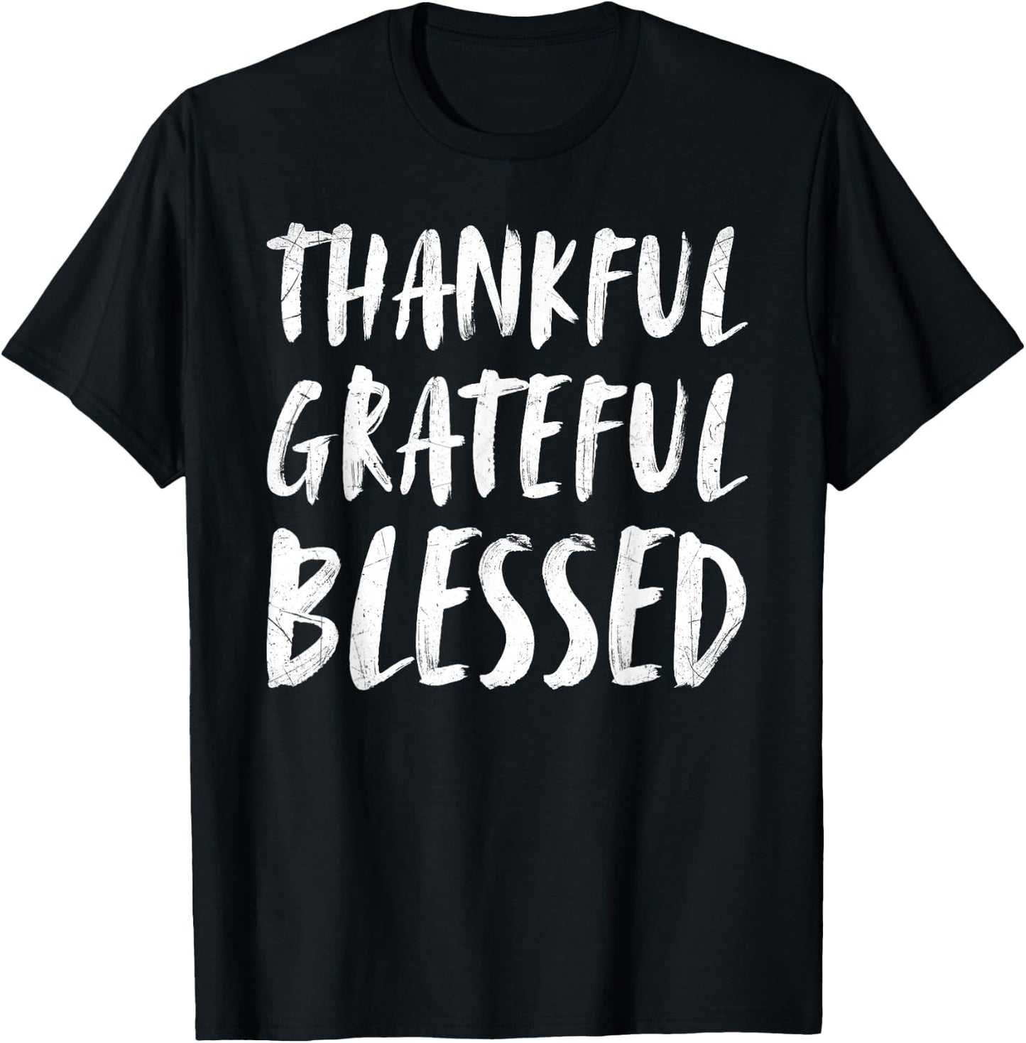 Retro Thankful Grateful Blessed Thanksgiving Men Women Kids T-Shirt - T-Shirt | Black