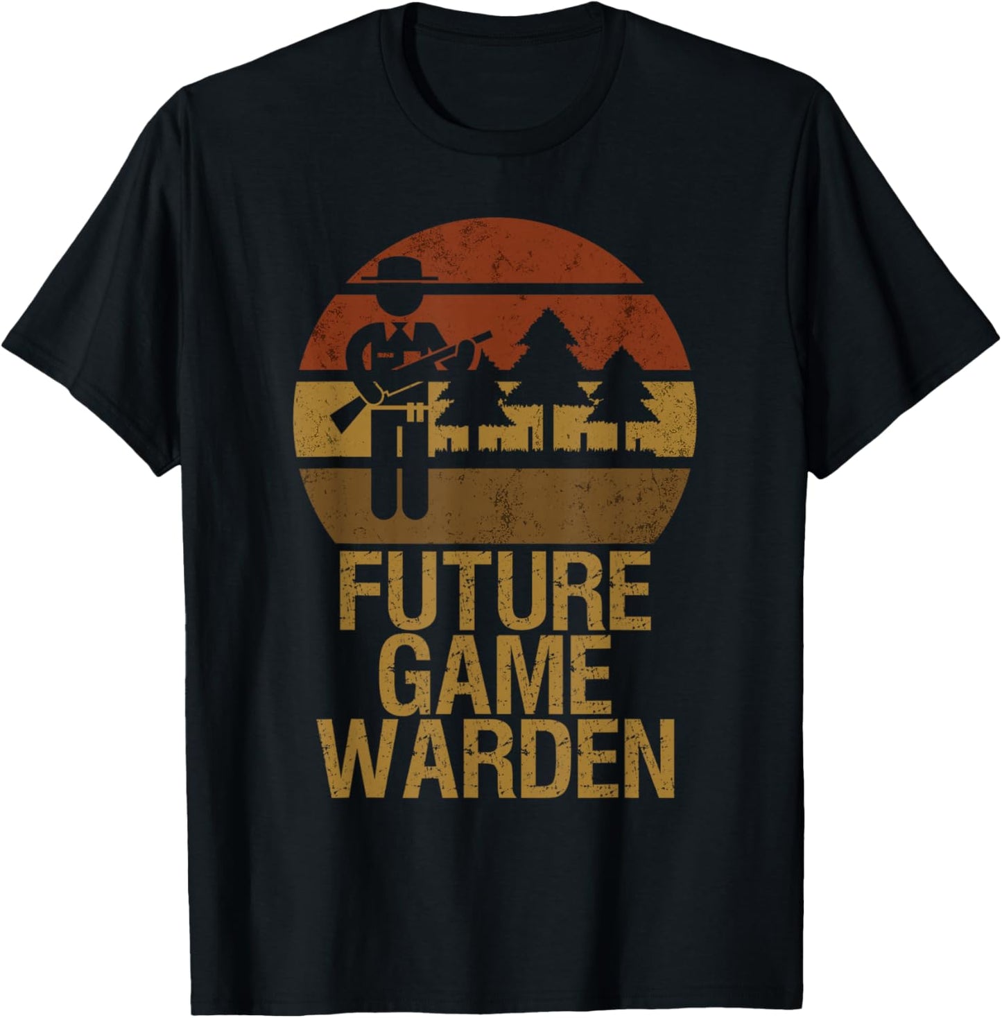 Future Game Warden Shirt Retro Funny Game Warden Outfit T-Shirt - T-Shirt | Black