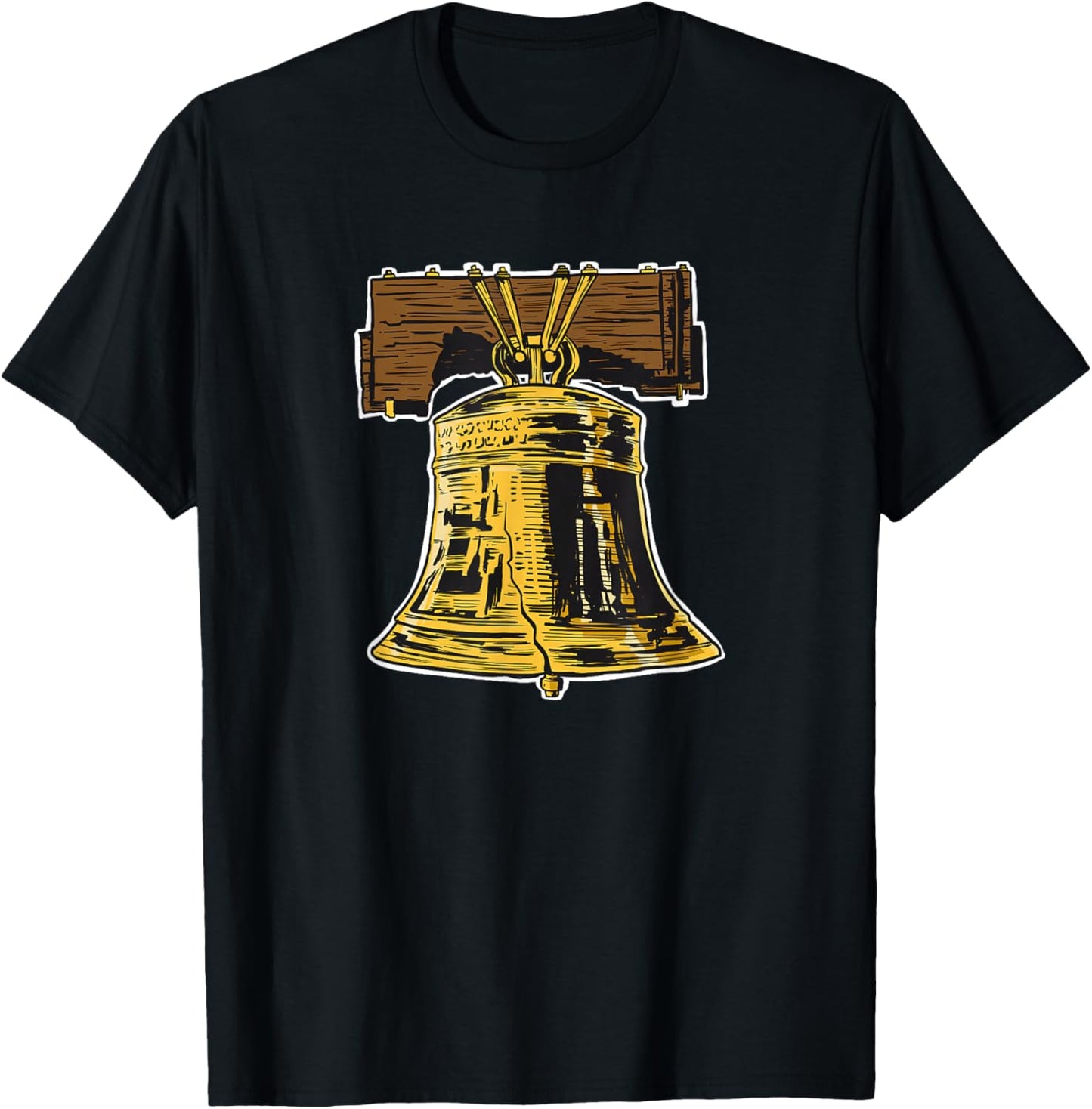 Miftees Philadelphia Liberty Bell Novelty Black Small Classic Fit Short Sleeve -Adults Women's Summer T-Shirt - T-Shirt | Black