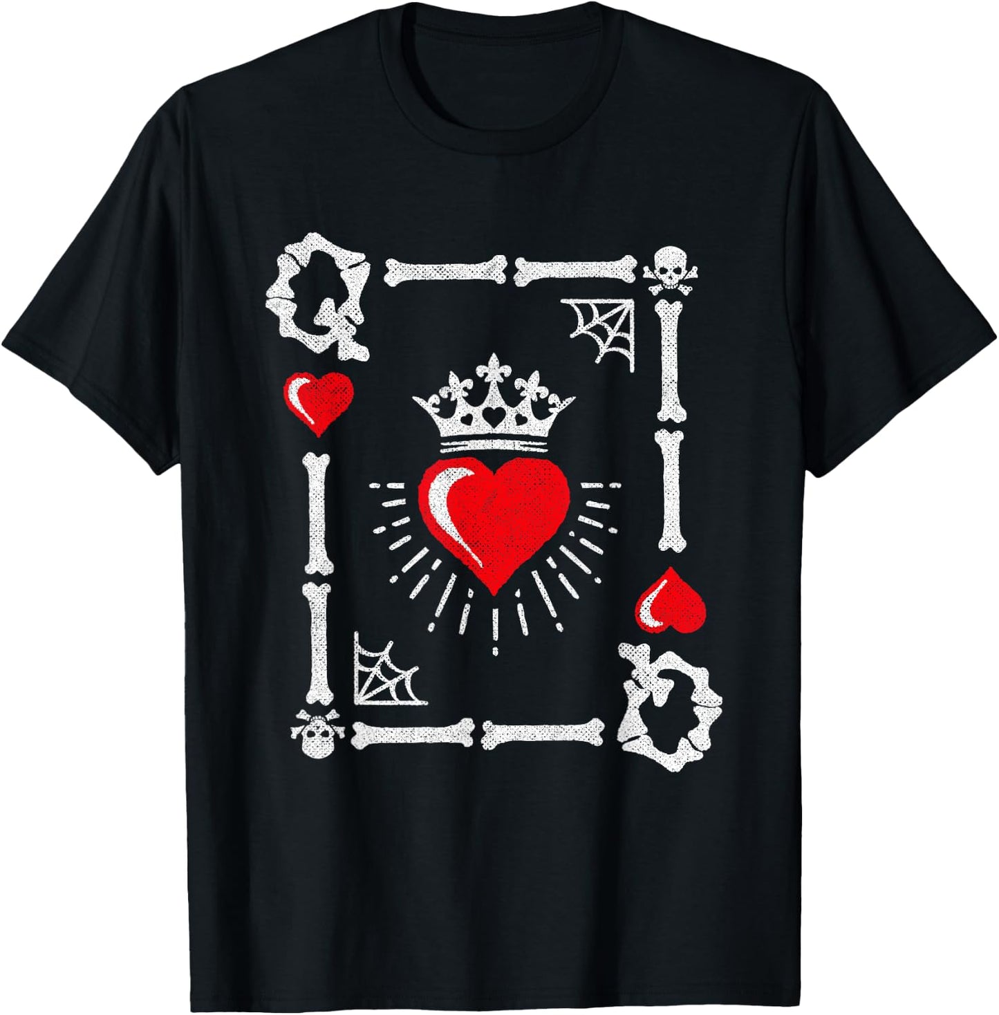 Queen of Hearts Card Costume - Halloween Queen of Hearts T-Shirt - T-Shirt | Black