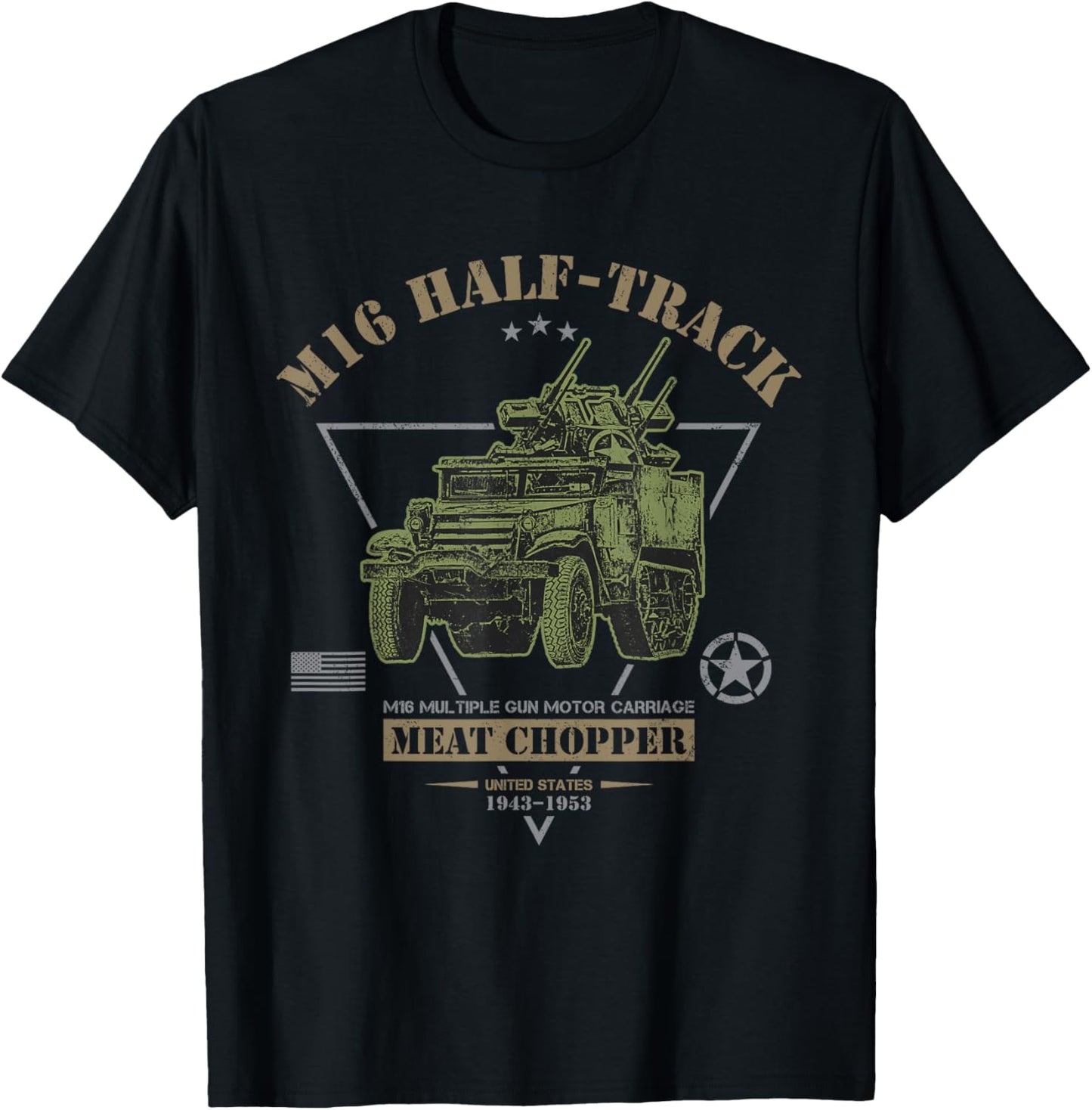 M16 Half-Track "Meat Chopper" MGMC T-Shirt - T-Shirt | Black