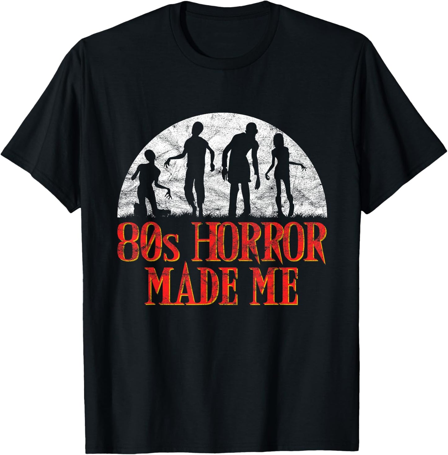 Retro Zombies 80s Horror Made Me T-Shirt - T-Shirt | Black