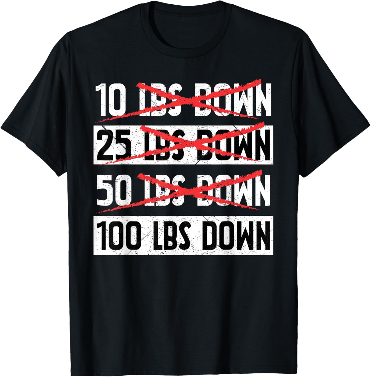 Funny Workout Gym Exercise Weight Loss 100 LBs Down Lose T-Shirt - T-Shirt | Black