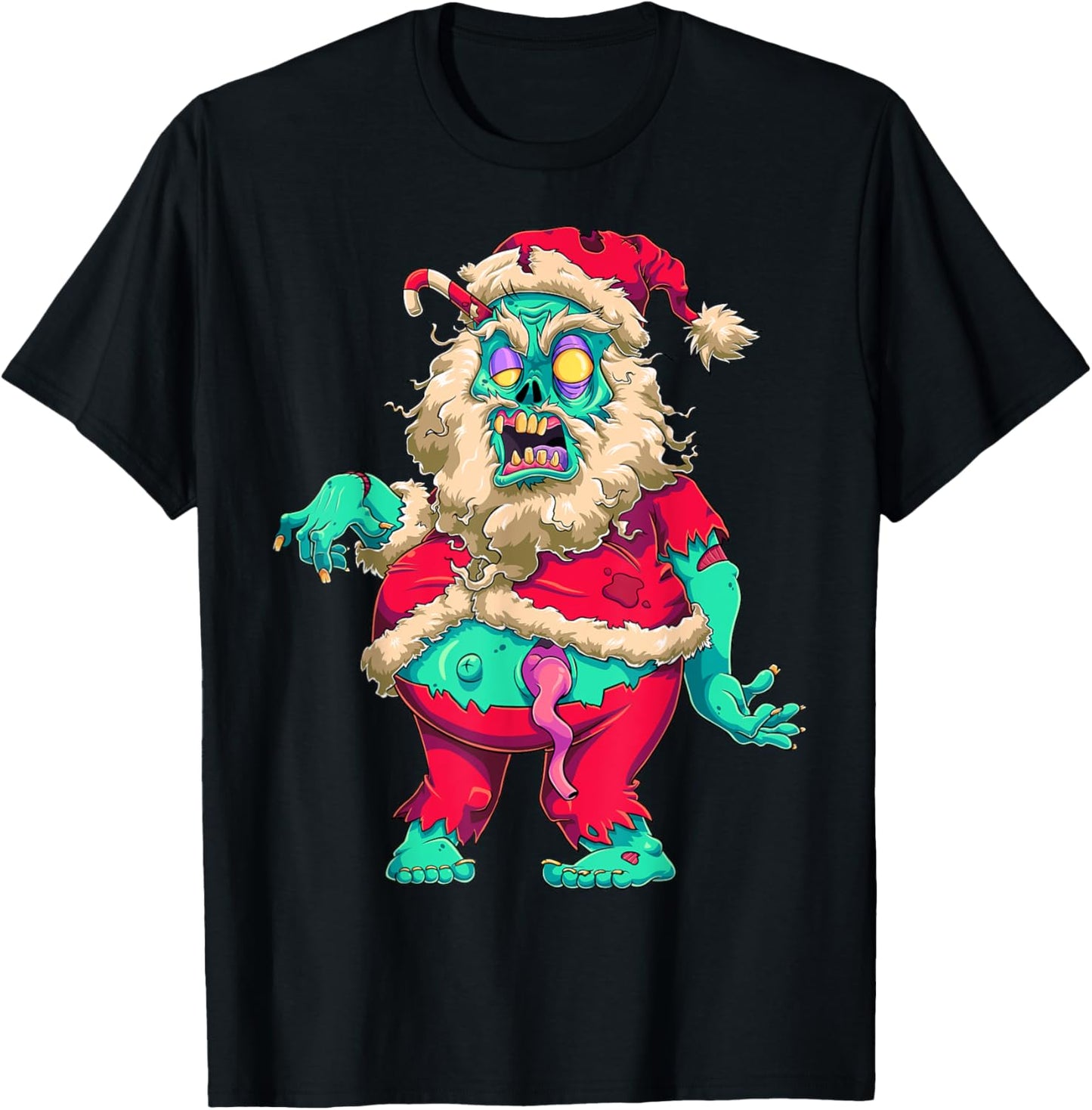 Scary Zombie Santa Claus Merry Creepy Christmas Krampus Kids T-Shirt - T-Shirt | Black