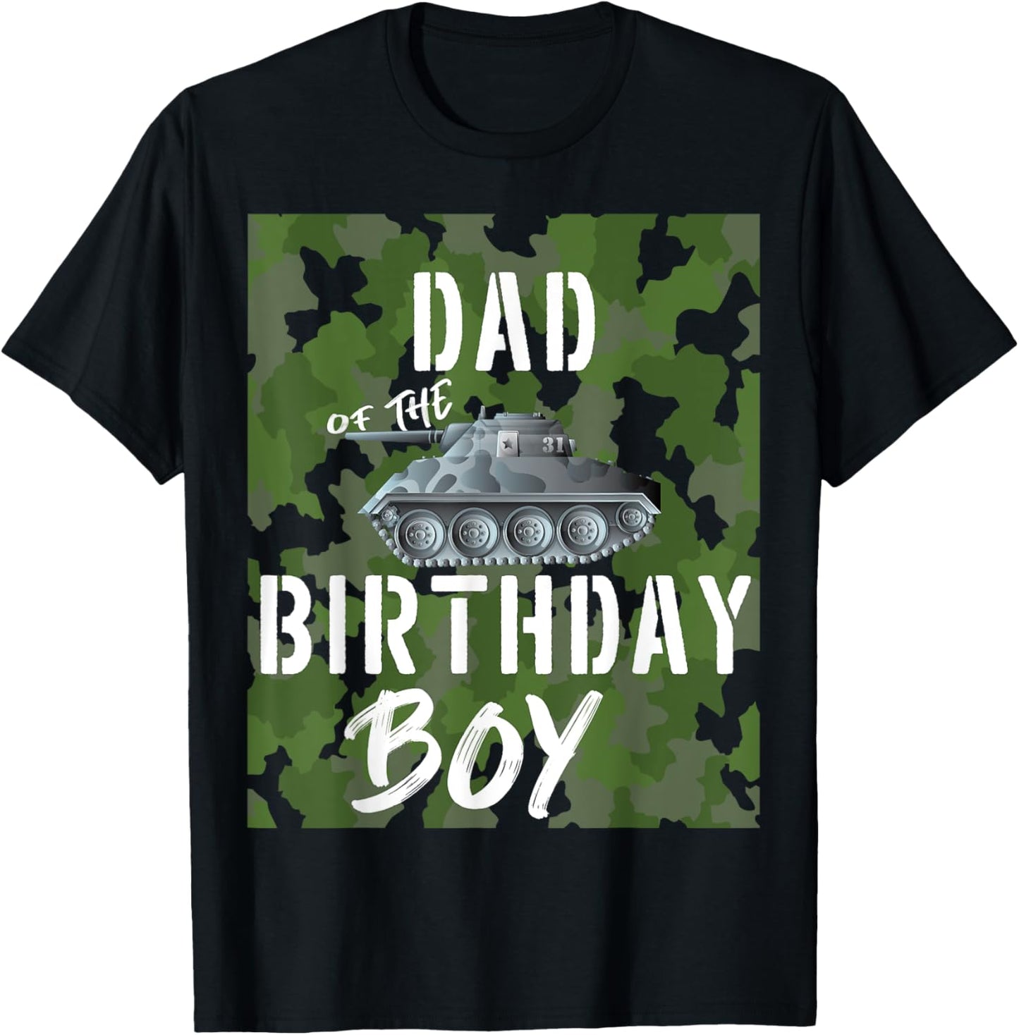 Dad Of The Birthday Boy Military Tank Matching Family T-Shirt - T-Shirt | Black