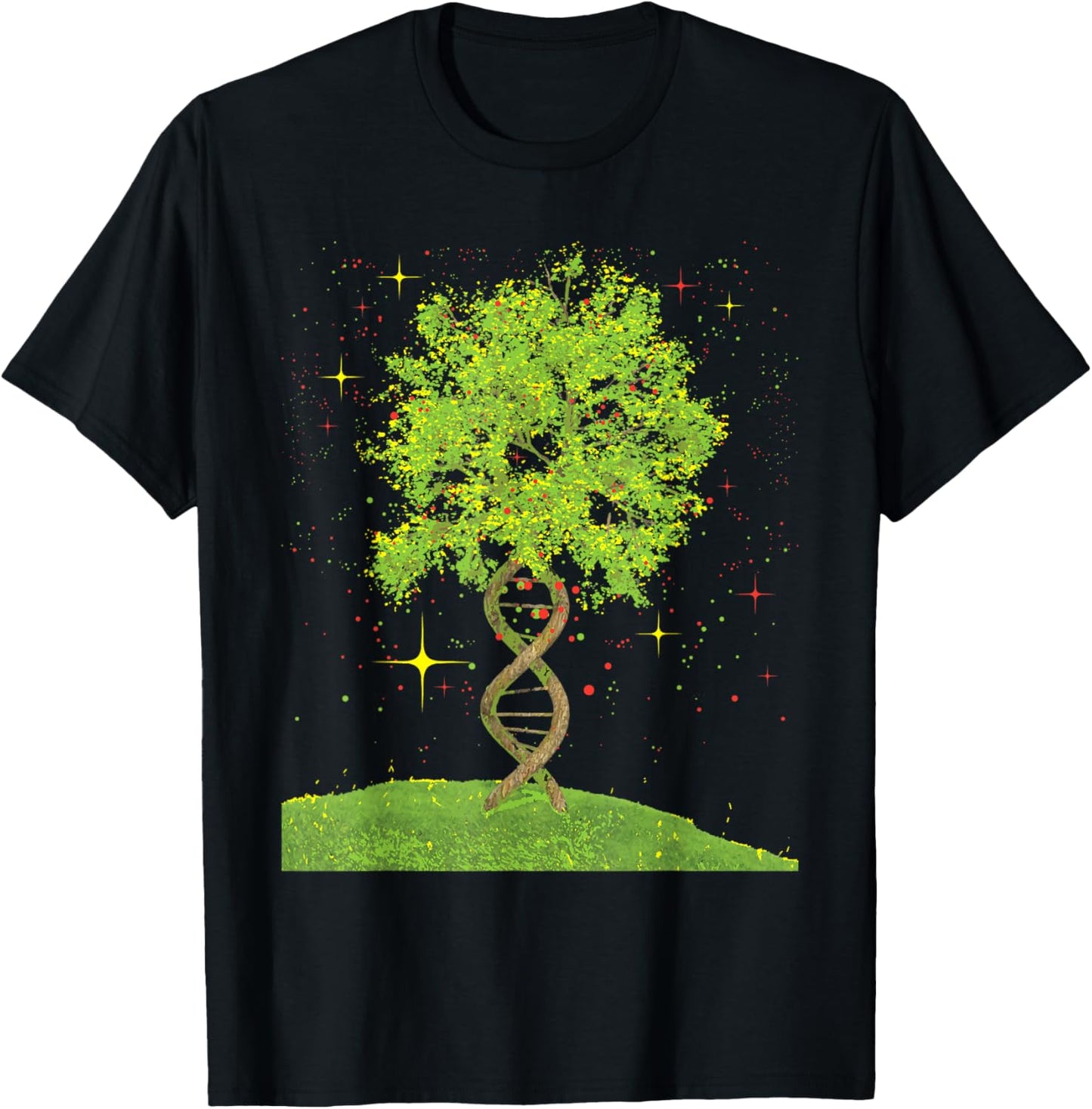 DNA Tree - Biologist Biology Student Science Earth Day T-Shirt - T-Shirt | Black
