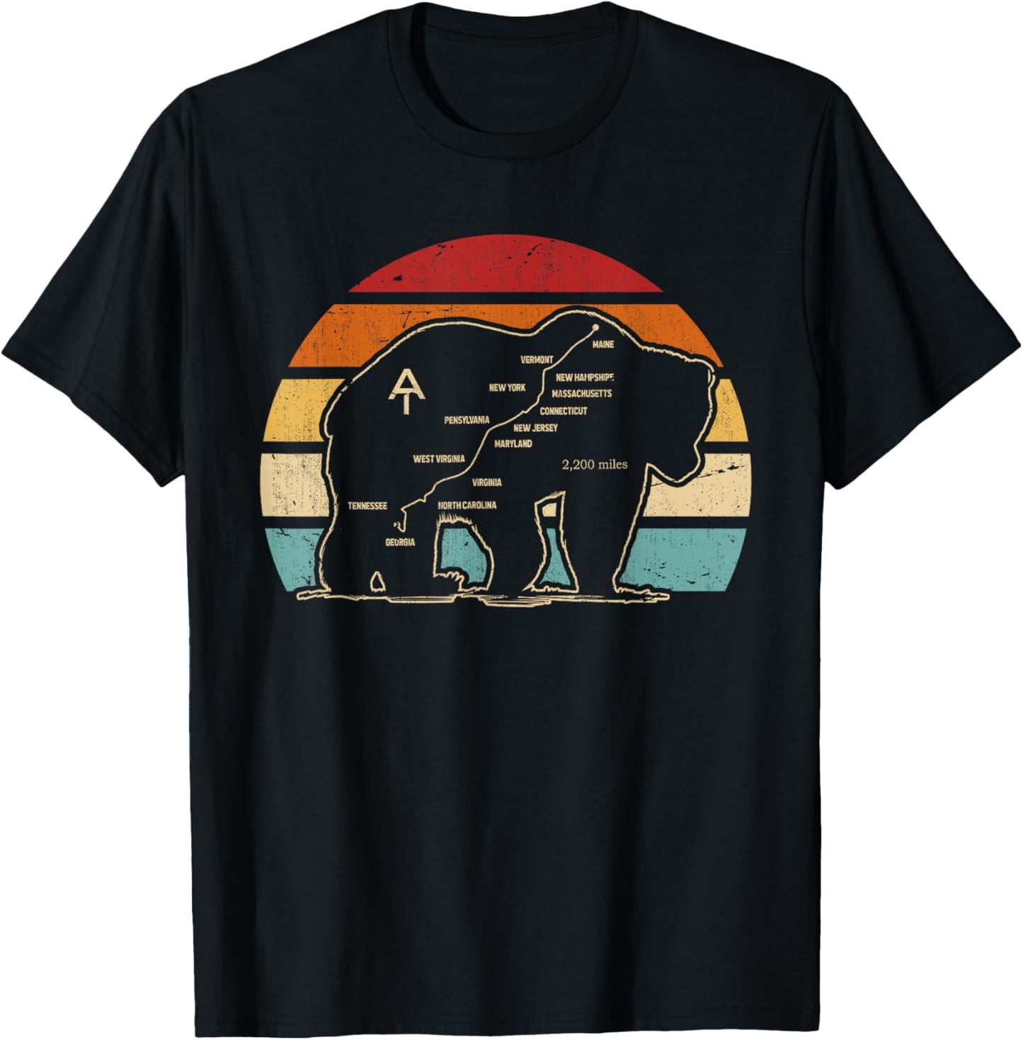 Appalachian Trail, Bear Symbol Of Appalachian National Park T-Shirt - T-Shirt | Black