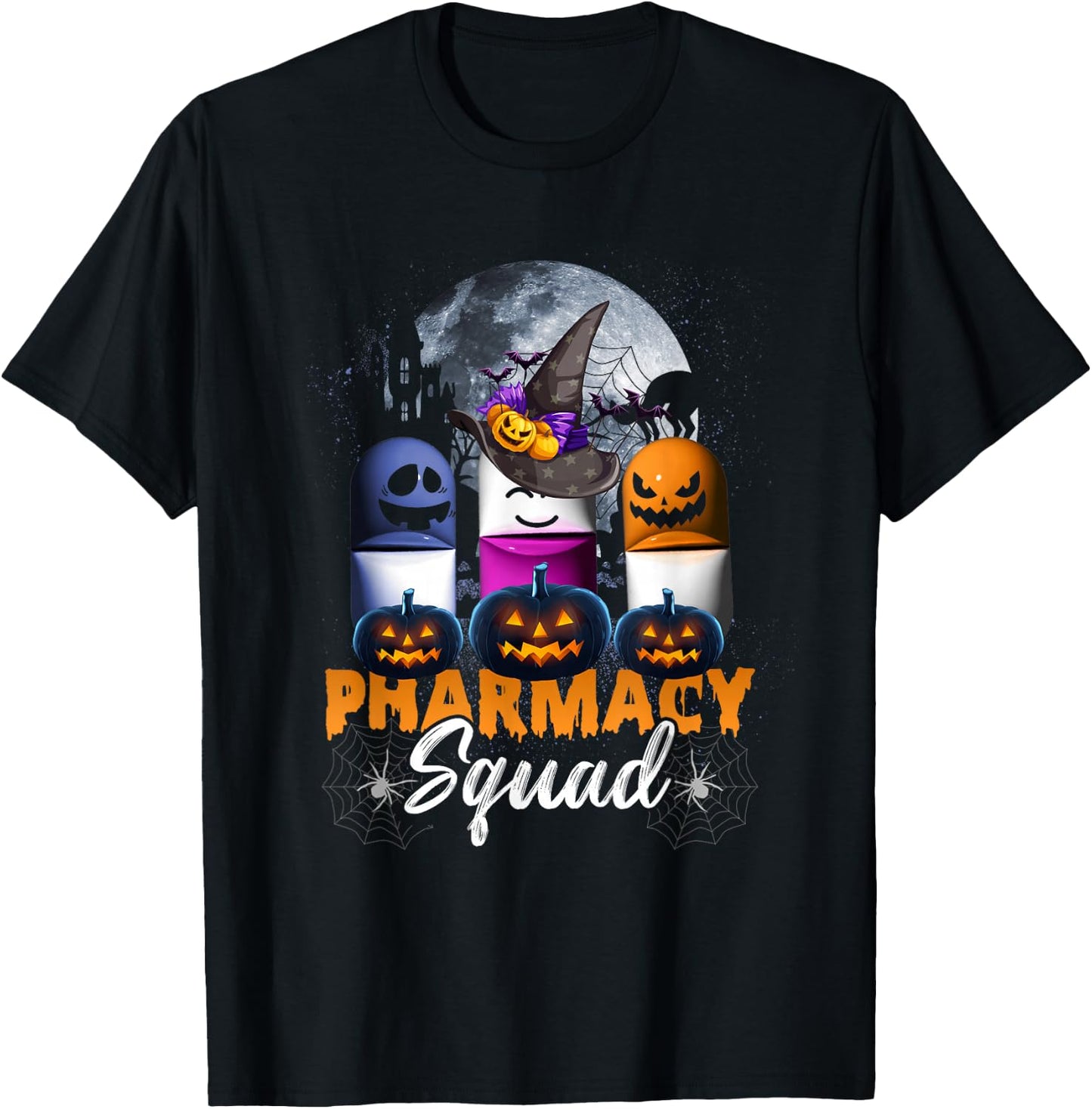 Witch Pills Pharmacy Pharmacist Squad Halloween Costume T-Shirt - T-Shirt | Black