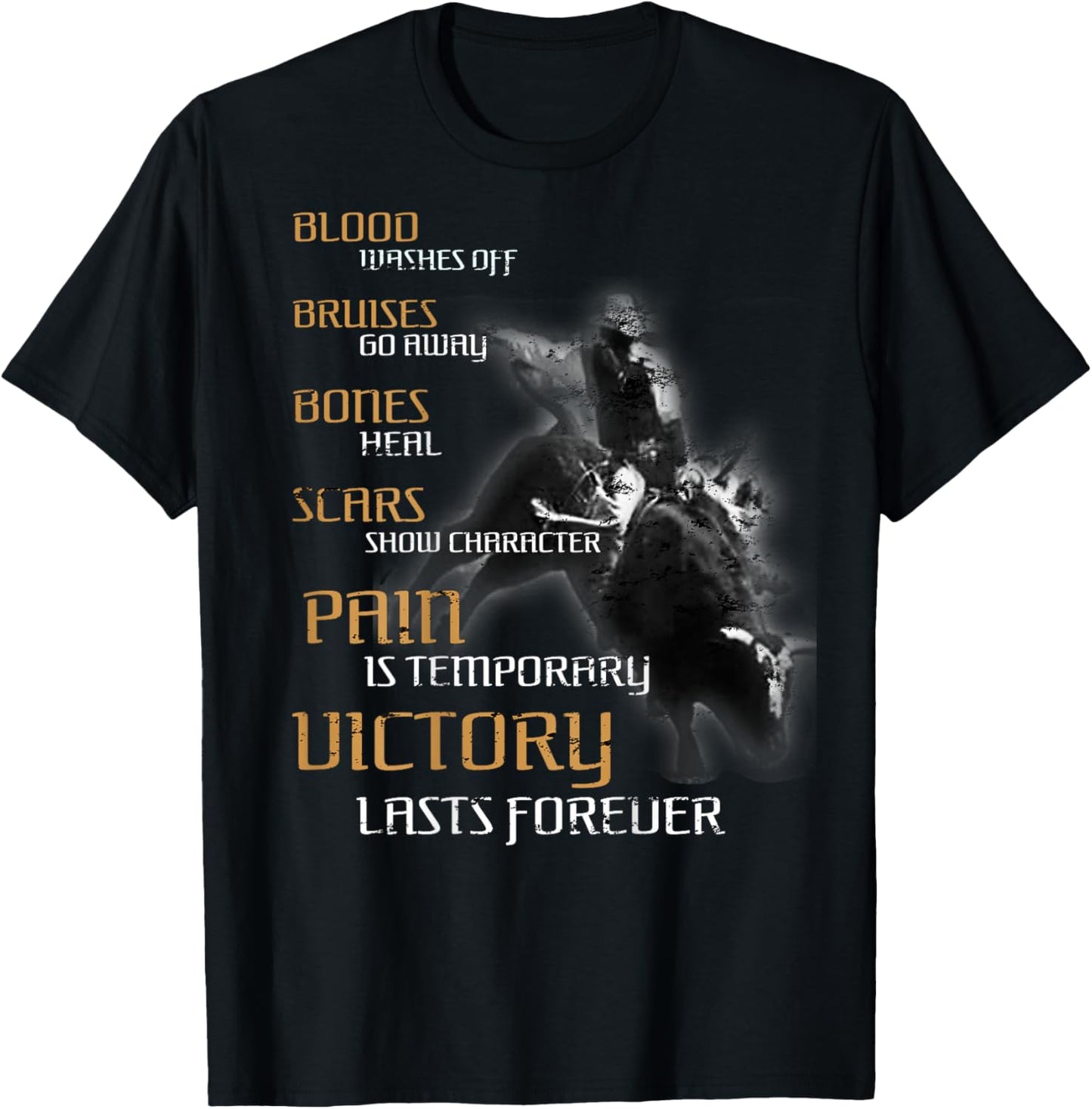 Bull Riding Texas Rider Cowboy Western - DESIGN ON BACK T-Shirt - T-Shirt | Black