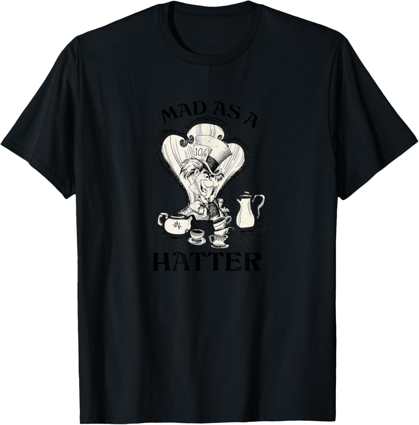 Alice In Wonderland - Mad as a Hatter T-Shirt - T-Shirt | Black
