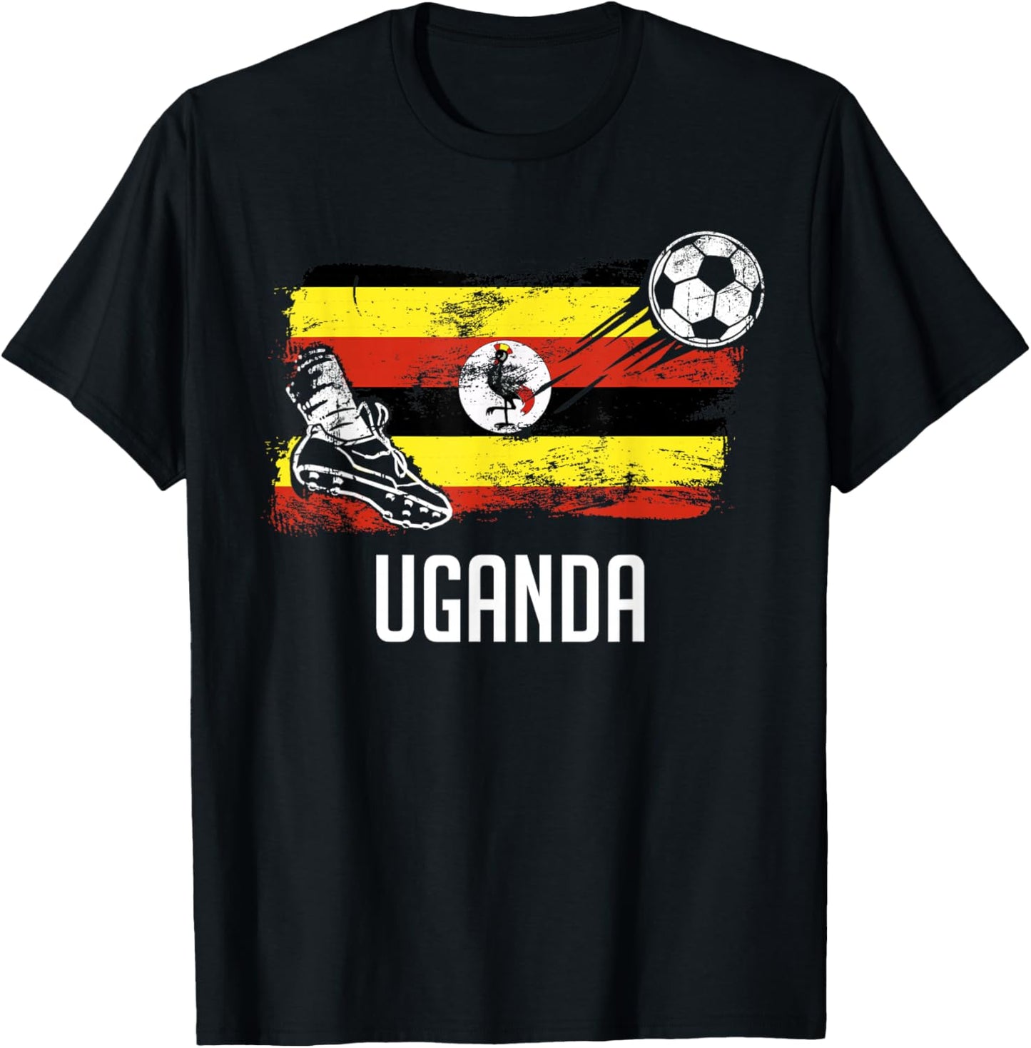 Uganda Flag Jersey Ugandan Soccer Team Ugandan T-Shirt - T-Shirt | Black