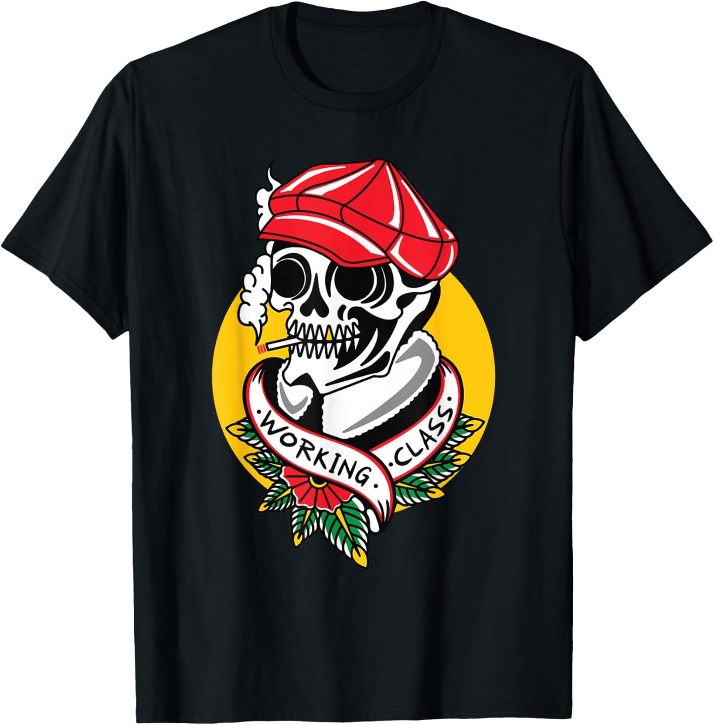 Working Class American Traditional Tattoo Old School Flash T-Shirt - T-Shirt | Black