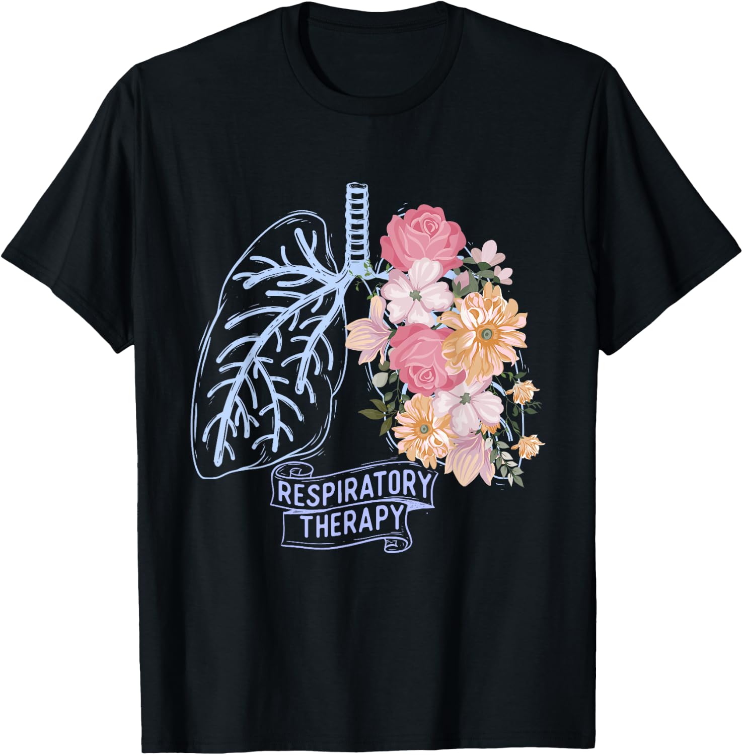 Respiratory Therapy - Respiratory Therapist RT Lungs T-Shirt - T-Shirt | Black