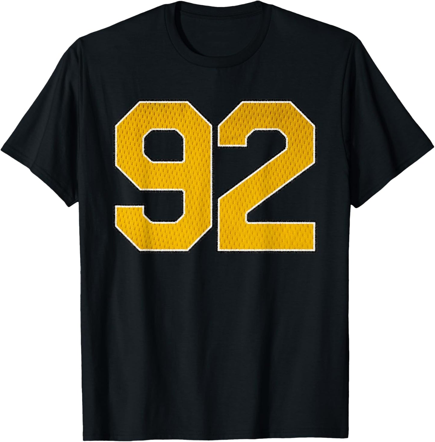 Gold Number 92 Athlete Sports Jersey Supporter Fanwear T-Shirt - T-Shirt | Black