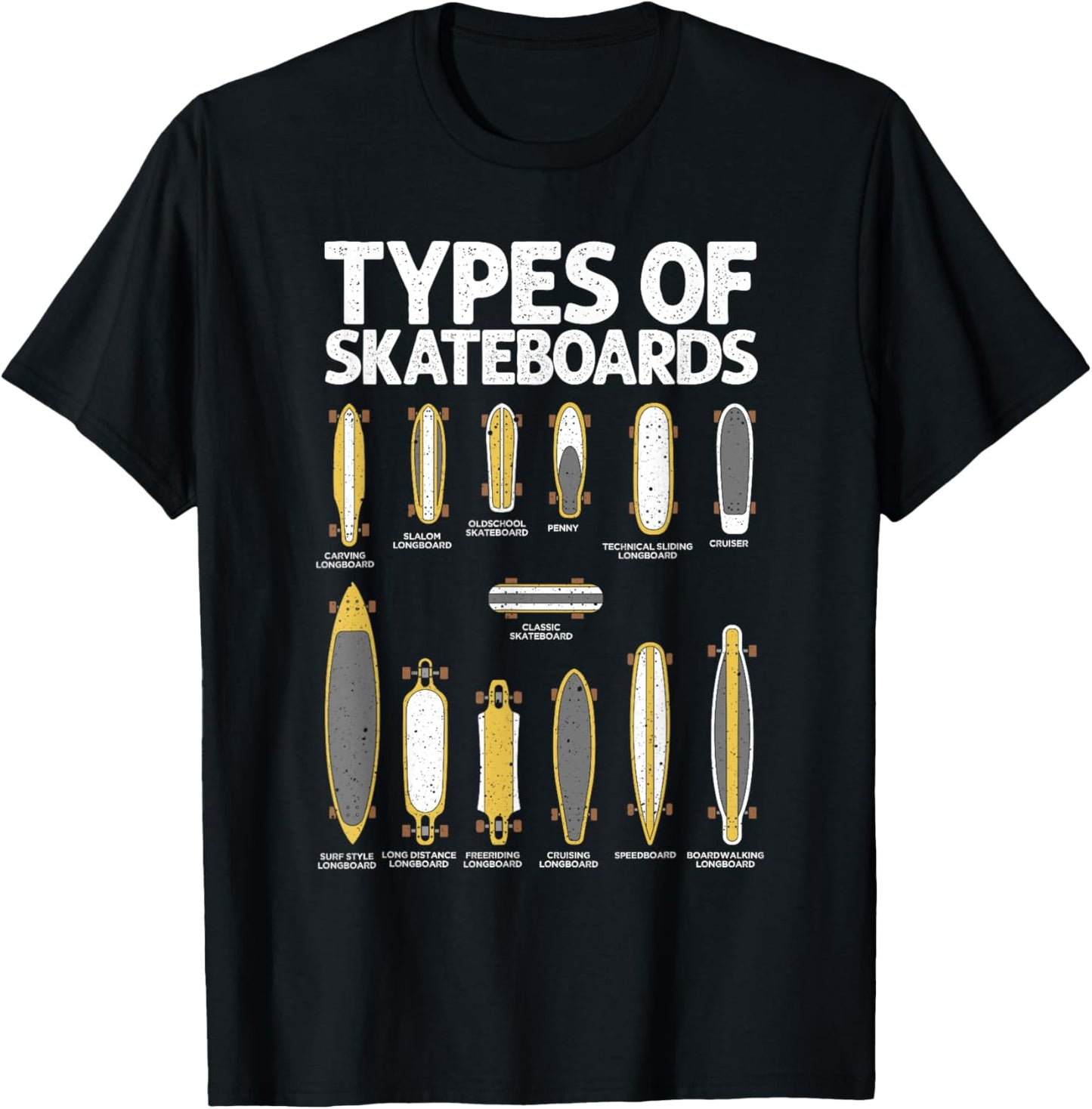 Funny Skateboard Art For Teens Boys Girls Skateboarding T-Shirt - T-Shirt | Black