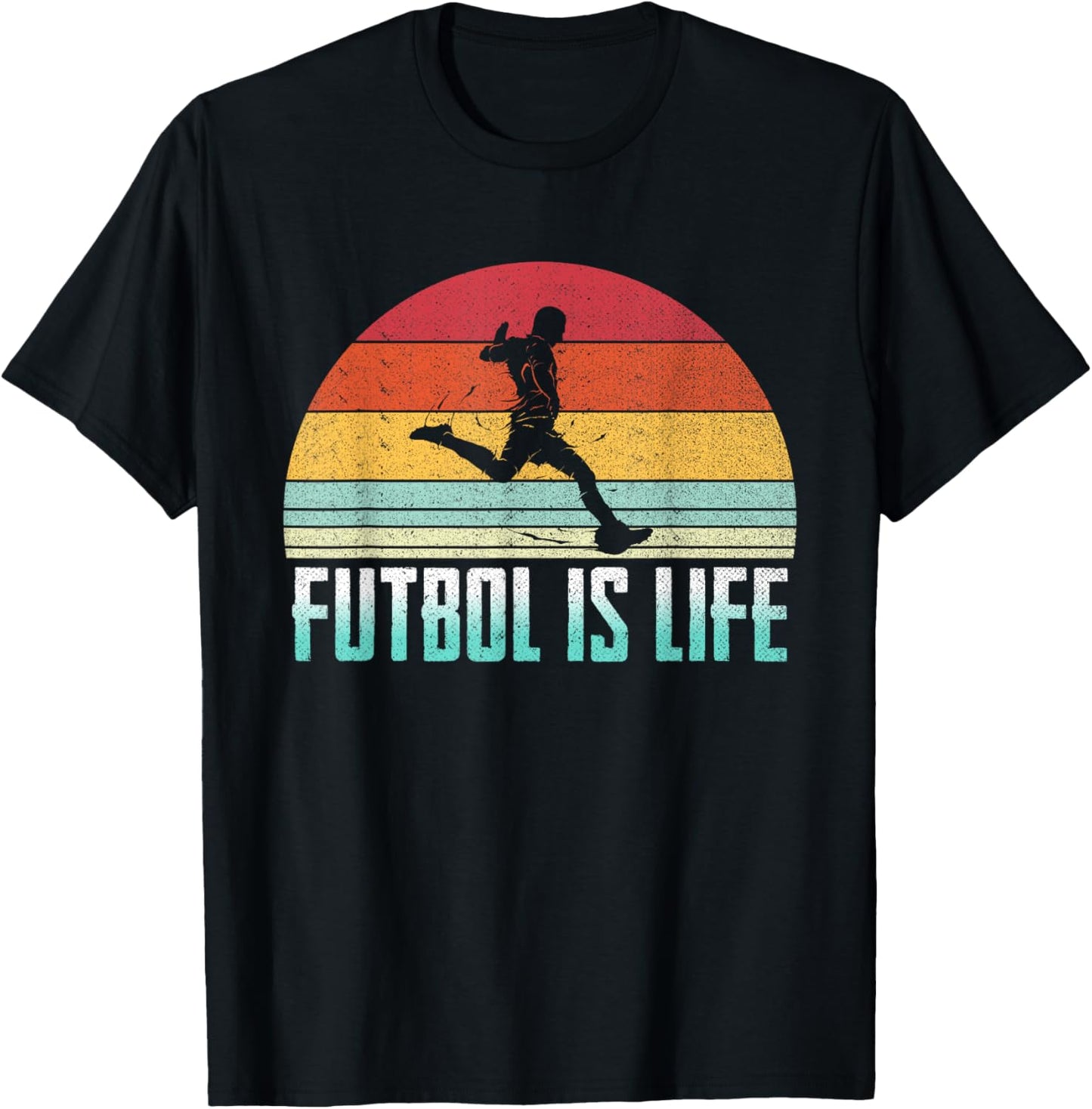 Futbol Is Life Retro Vintage Soccer Player Costume T-Shirt - T-Shirt | Black