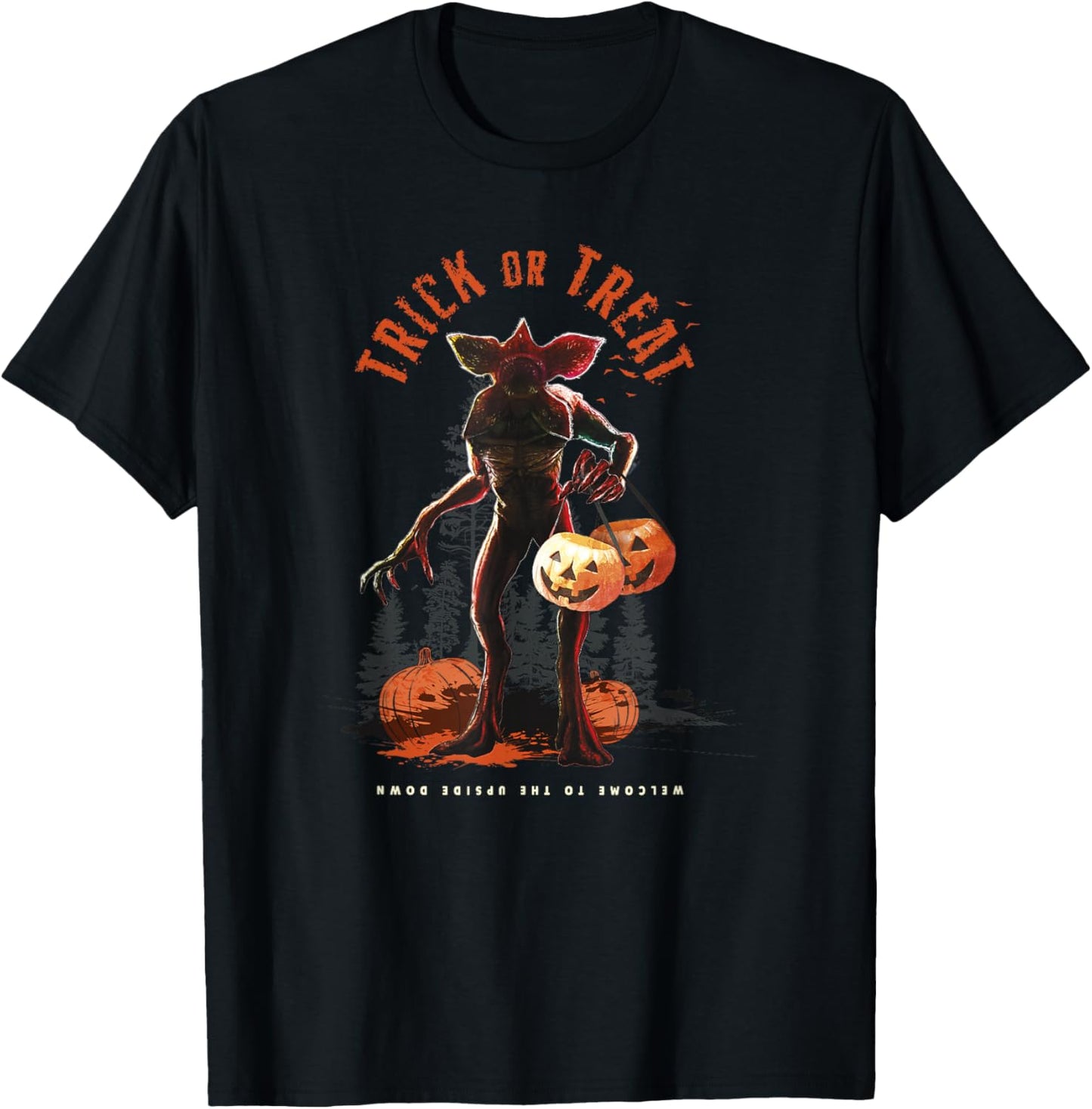 Stranger Things Halloween Demogorgon Trick Or Treat Fright T-Shirt - T-Shirt | Black