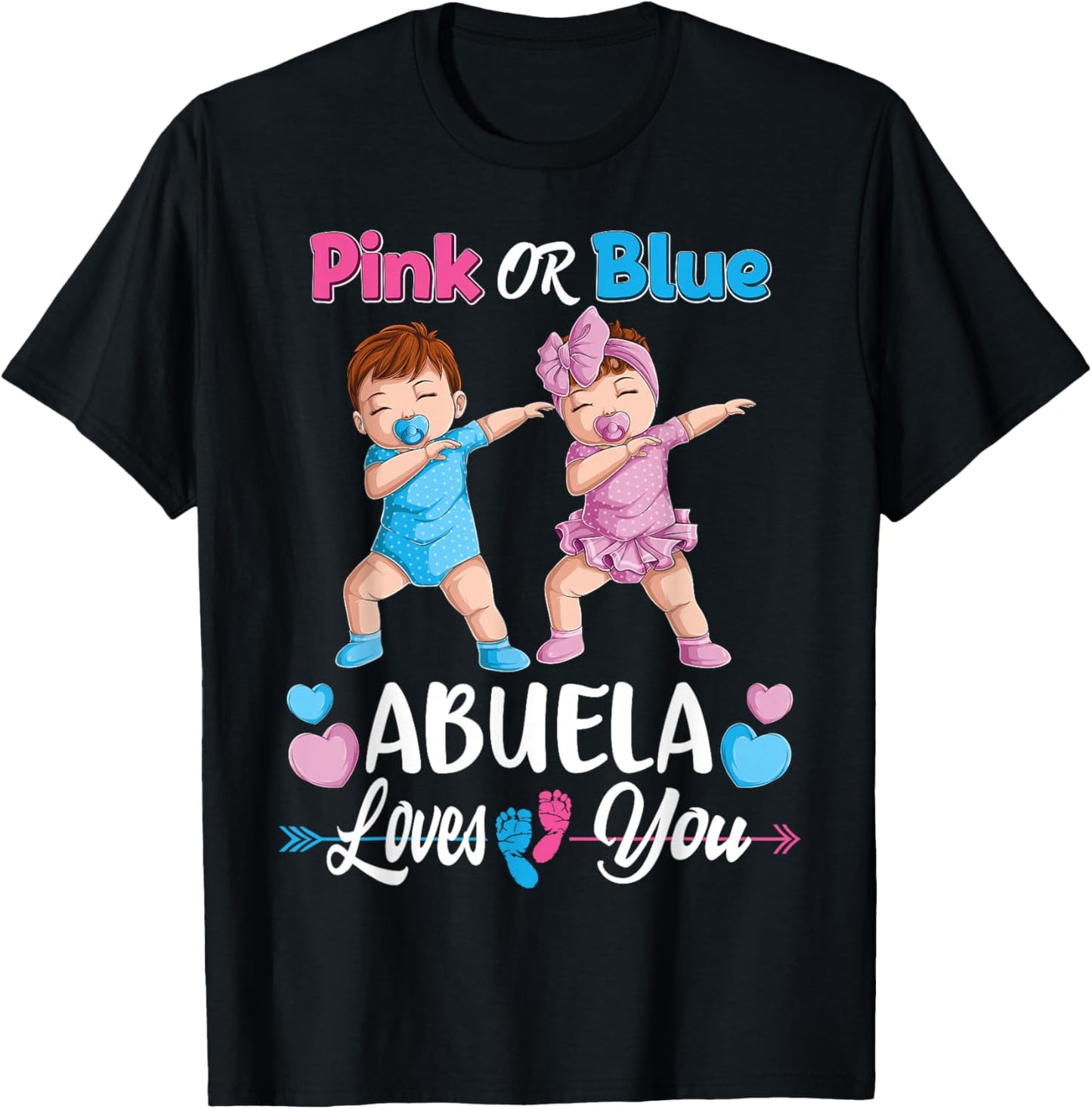 Pink Or Blue Abuela Loves You Baby Gender Reveal Party Women T-Shirt - T-Shirt | Black