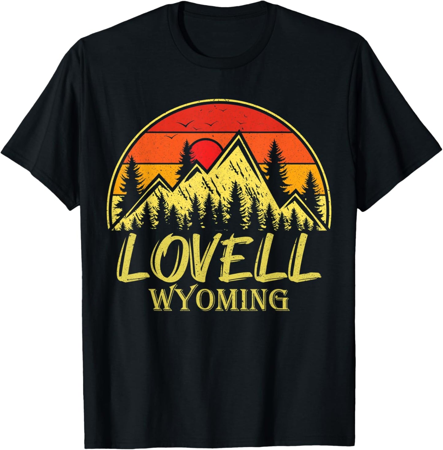 Vintage Lovell Wyoming WY Mountains Hike Hiking Souvenir T-Shirt - T-Shirt | Black