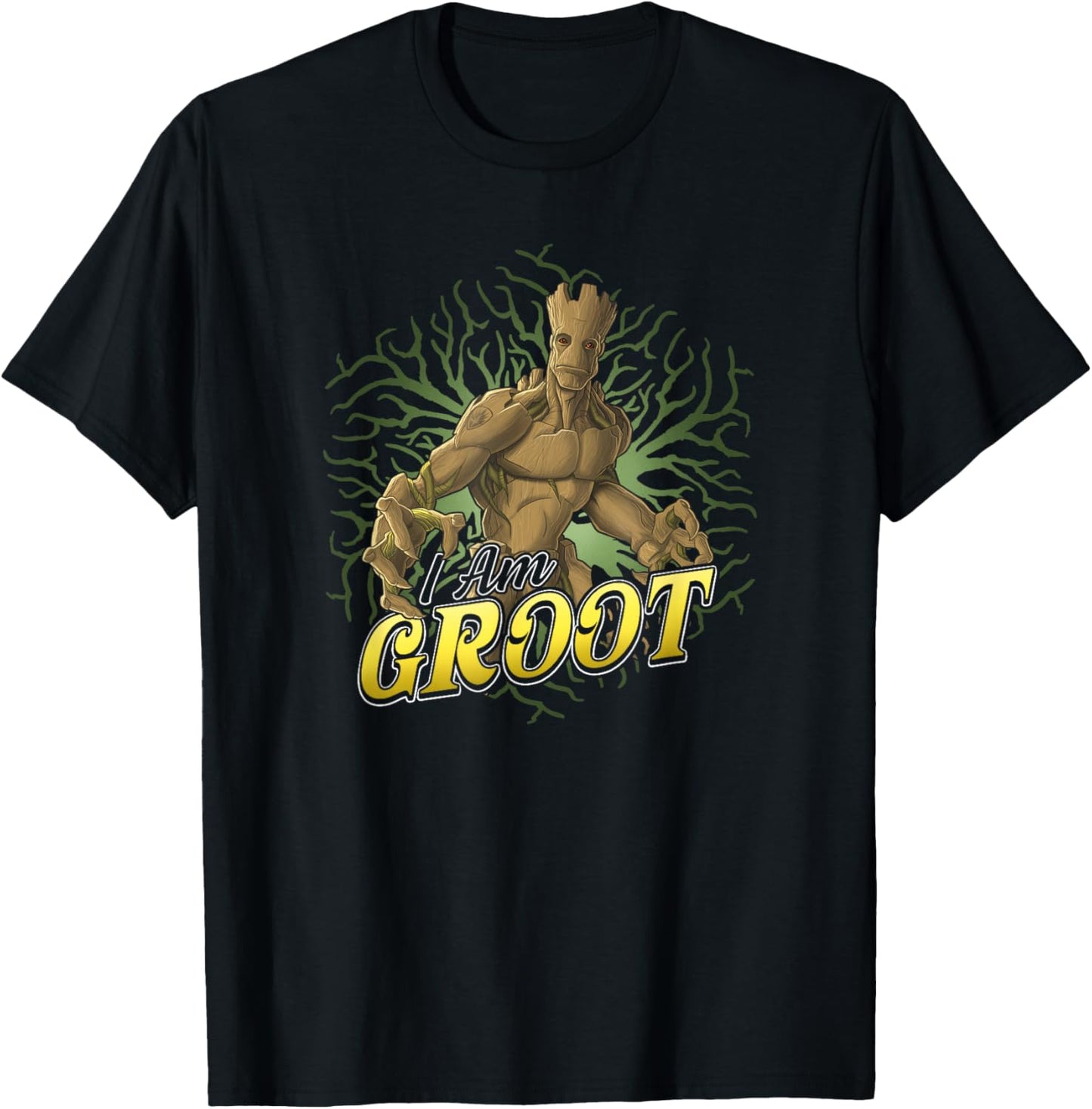 Marvel Guardians Of The Galaxy I Am Adult Groot Roots Poster T-Shirt - T-Shirt | Black