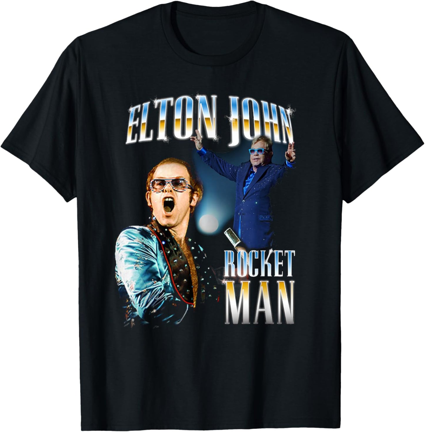 Official Elton John Photo Colage T-Shirt - T-Shirt | Black