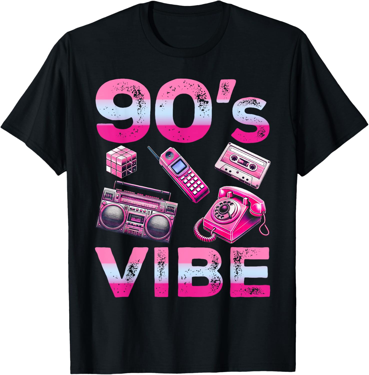 90s Vibe 1990s Vintage Style Nineties Retro Party T-Shirt - T-Shirt | Black