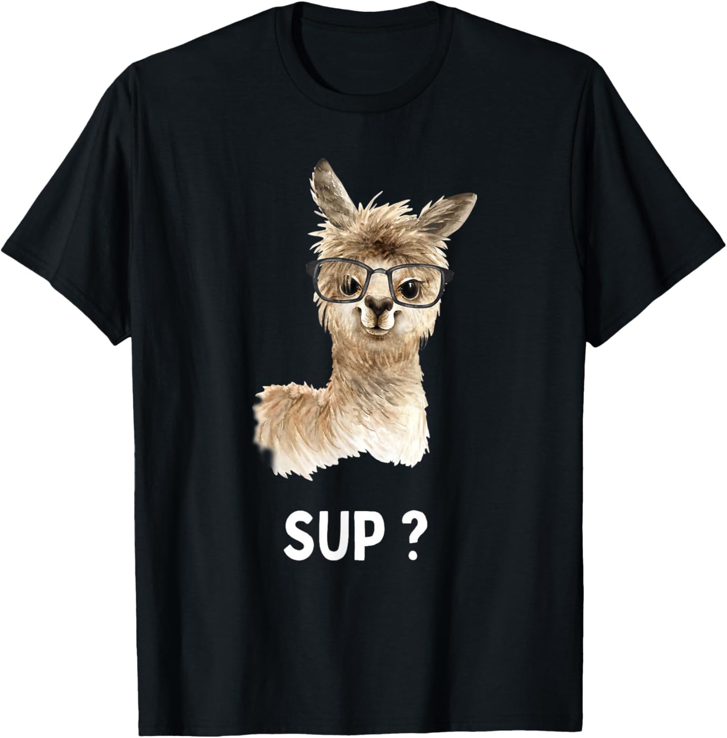 Llama with glasses | Funny saying | Alpaca T-Shirt - T-Shirt | Black