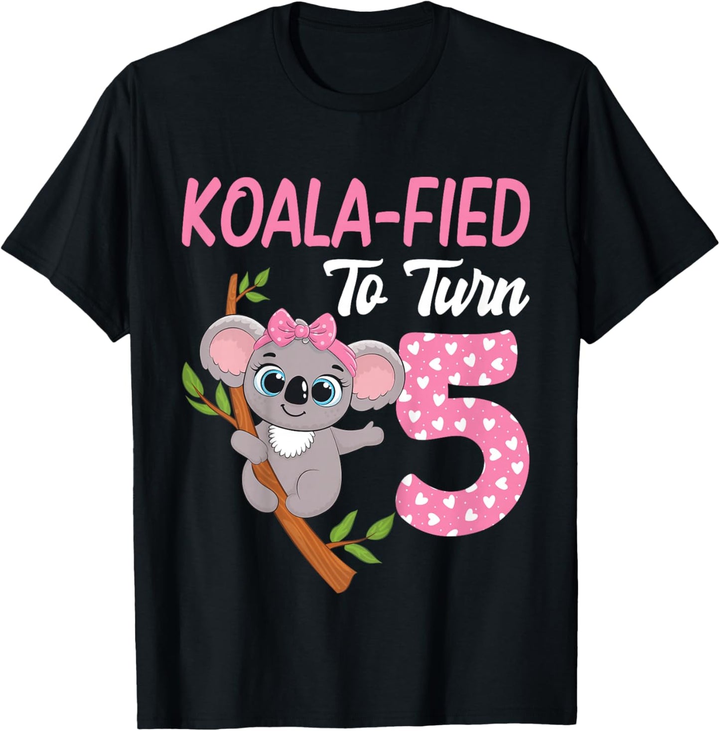 5 Year Old Koala 5th Birthday Party Animal Koala Lover T-Shirt - T-Shirt | Black